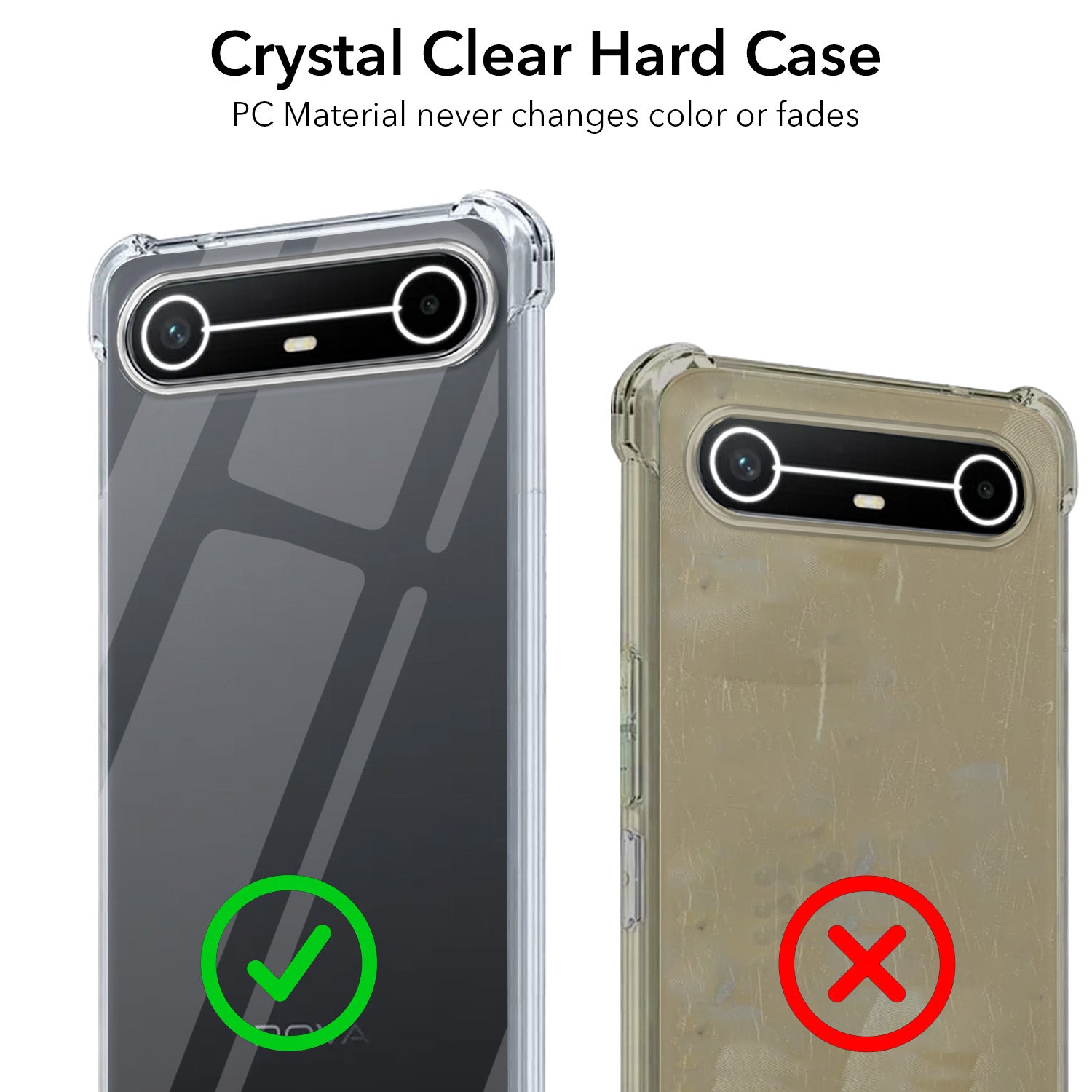 For Tecno Pova Slim Back Cover Shockproof Crystal-Clear (Drop & Camera Protection | Hard Polycarbonate)