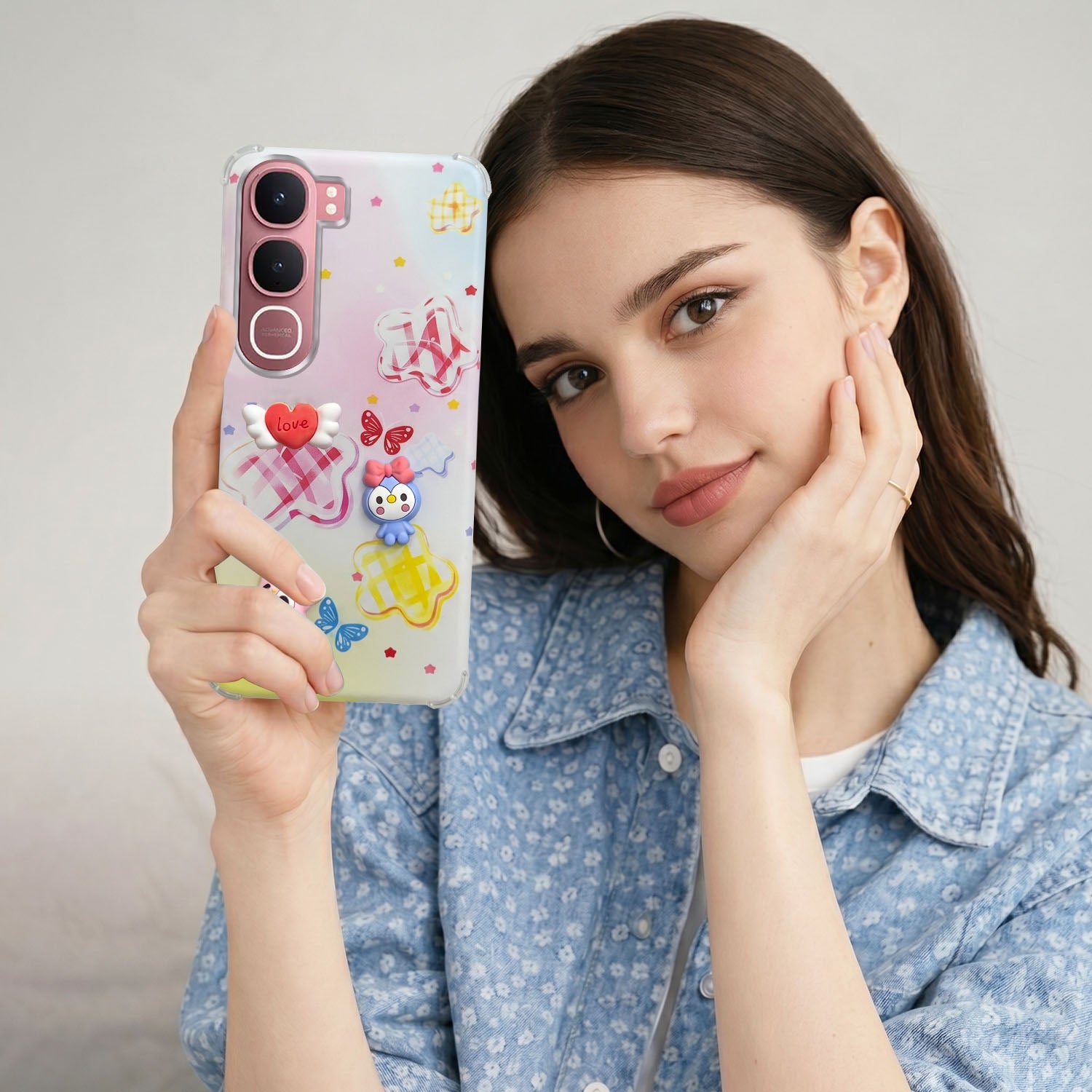 For Vivo Y31 5G Back Cover Case (3D Cute Cartoons | Hard Back Side Soft | Matte Premium Finish | HD Printing)