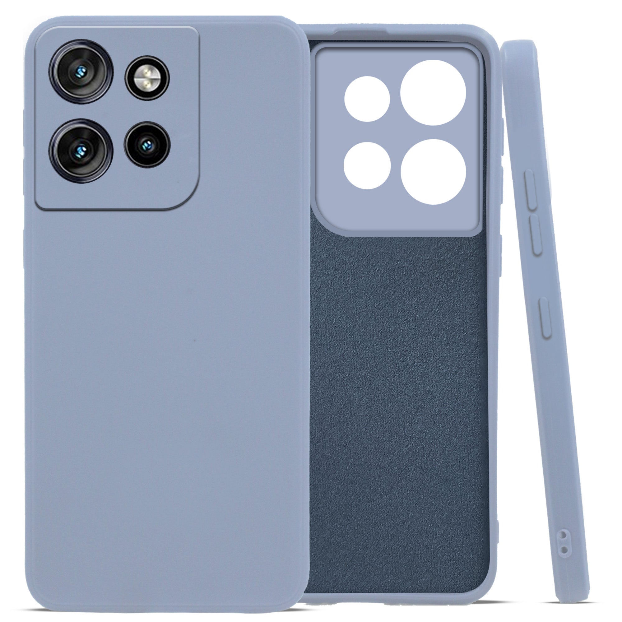 For Motorola Moto Edge 50 Neo Back Cover Case ( Matte Finish Silicone with Inside Fiber cloth)