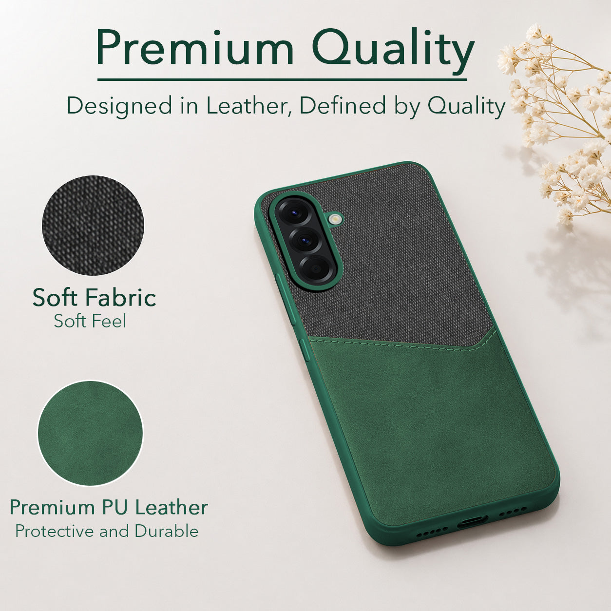 For Samsung Galaxy A56 Back Cover Case (Dual PU Leather Stitch | Professional Minimalist | Soft and Flexible)