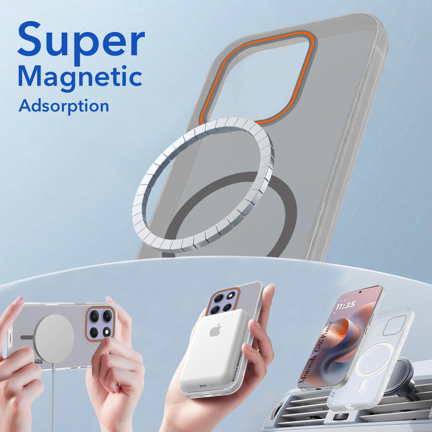 For Motorola Moto G86 Power Back Cover Case (Soft Touch | Camera Bump Protection | MagSafe Compatible | Matte Finish)