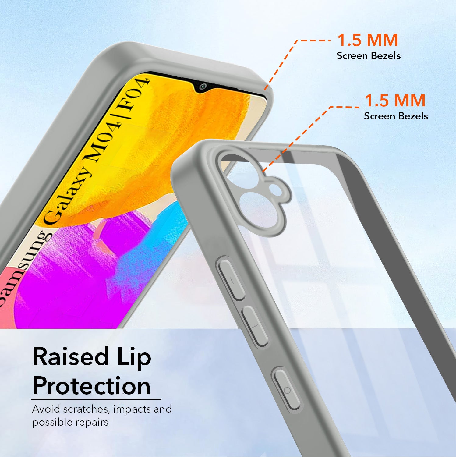 For Samsung Galaxy M04 | F04 Back Cover Case Ultra-Hybrid (Lifetime Anti Yellow | Anti Scratch | Crystal Clear Shockproof)