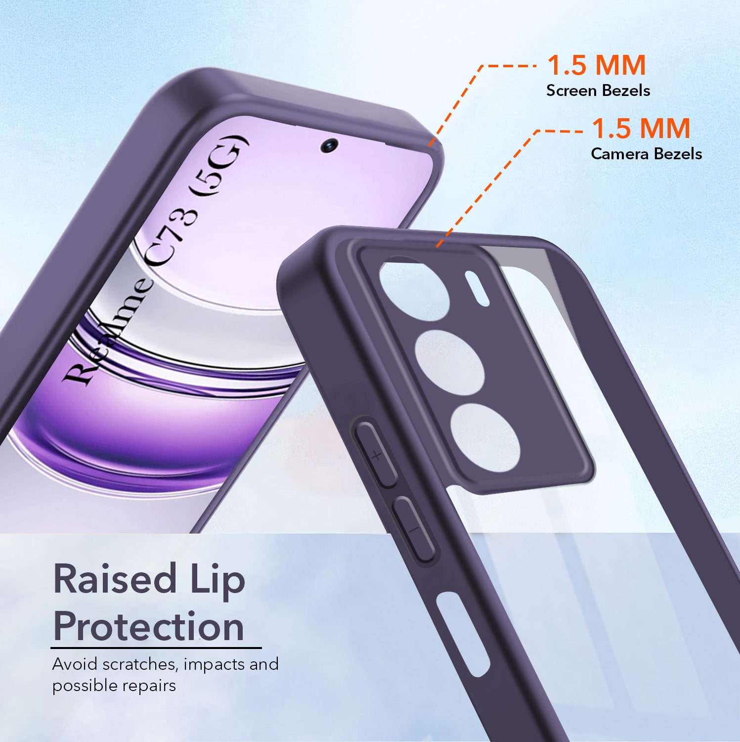 For Realme C73 Back Cover Case Ultra-Hybrid (Lifetime Anti Yellow | Anti Scratch | Crystal Clear Shockproof)