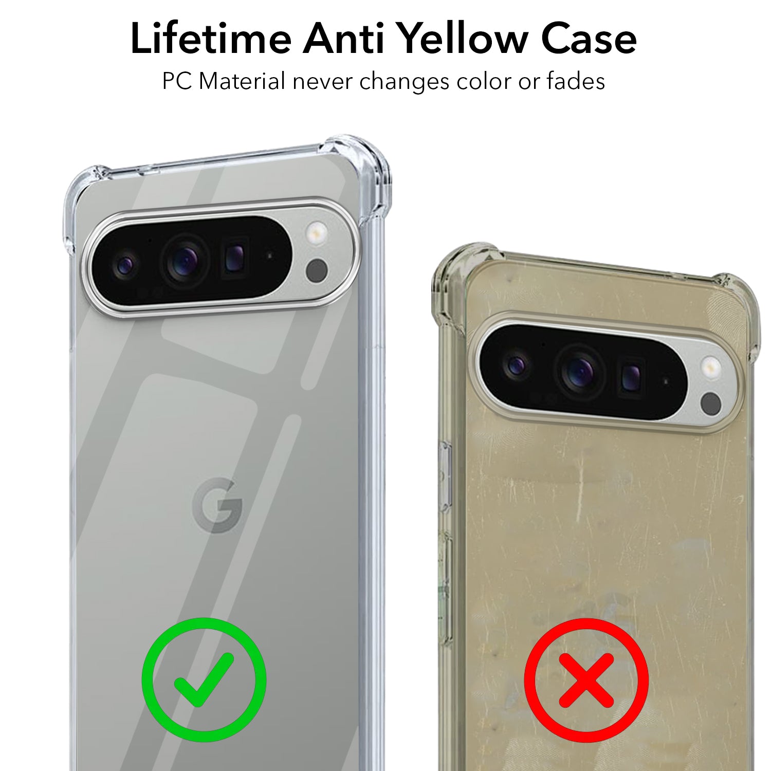 For Google Pixel 9 Pro XL Back Cover ( Shockproof Crystal Clear Case | Drop & Camera Protection | Hard Polycarbonate)