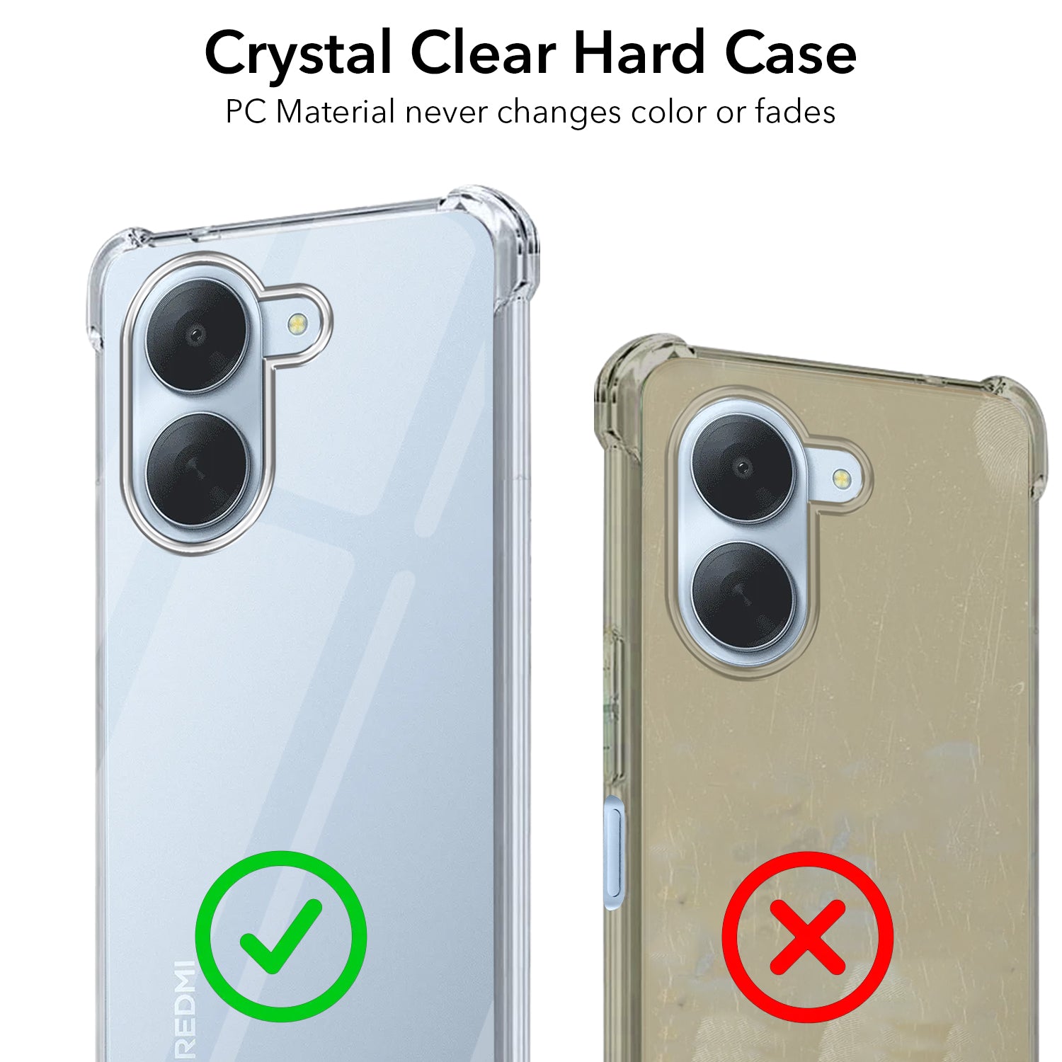 For Redmi A7 4G Back Cover Shockproof Crystal-Clear (Drop & Camera Protection | Hard Polycarbonate)