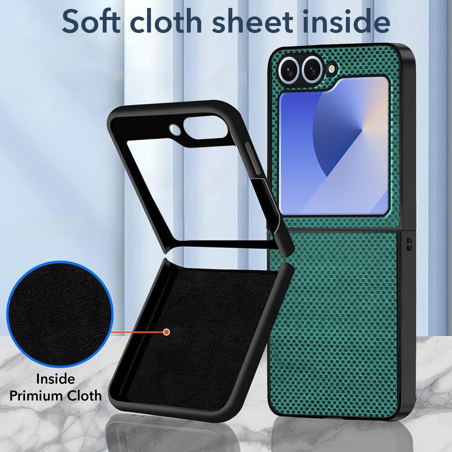 For Samsung Galaxy Z Flip 6 5G | Samsung Galaxy Z Flip 7 FE Back Flip Case Cover (Craft Printed Design | Hybrid Texture | Inside Microfiber Cloth)