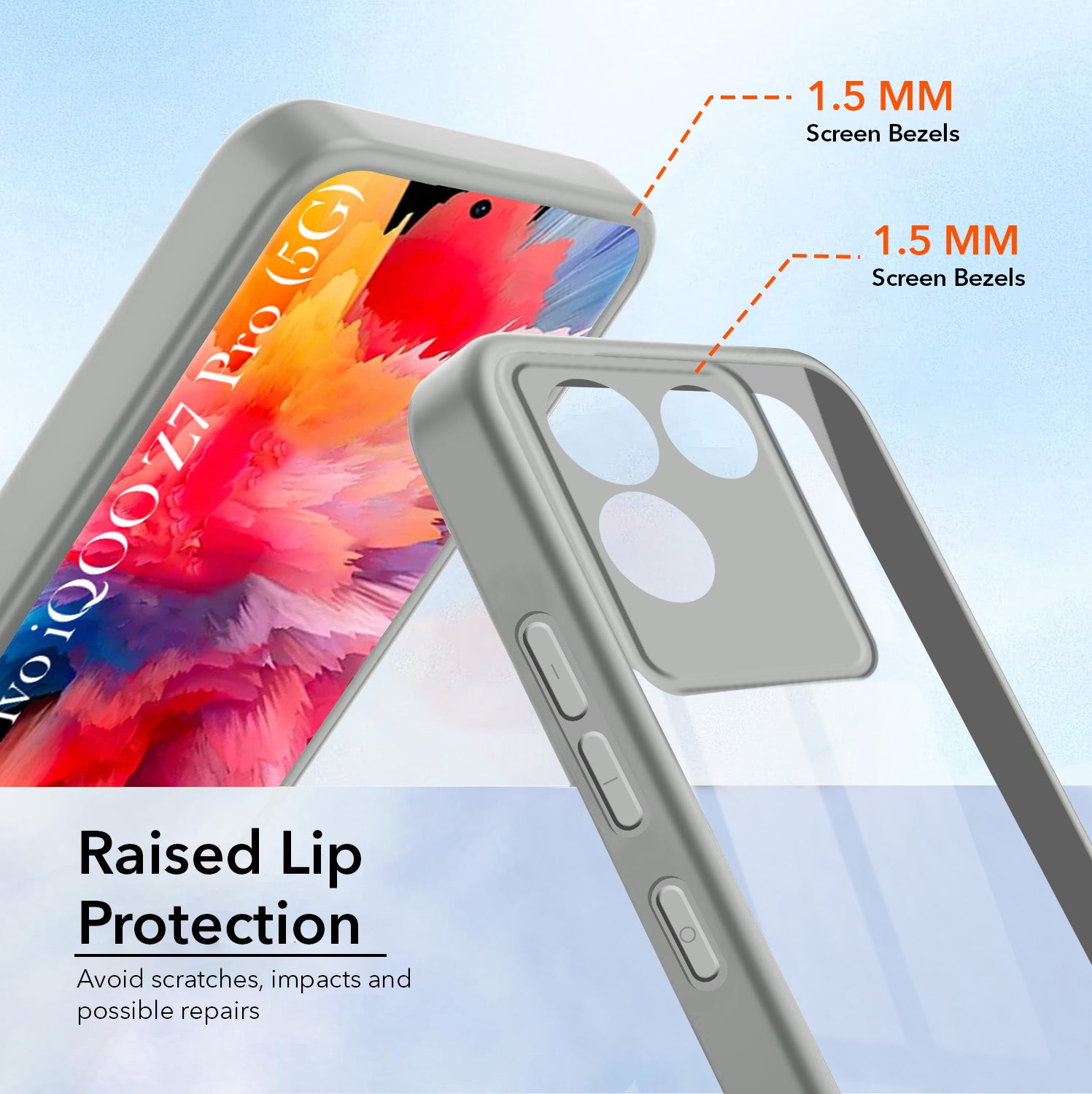 For Vivo iQOO Z7 Pro Back Cover Case Ultra-Hybrid(Lifetime Anti Yellow | Anti Scratch | Crystal Clear Shockproof)