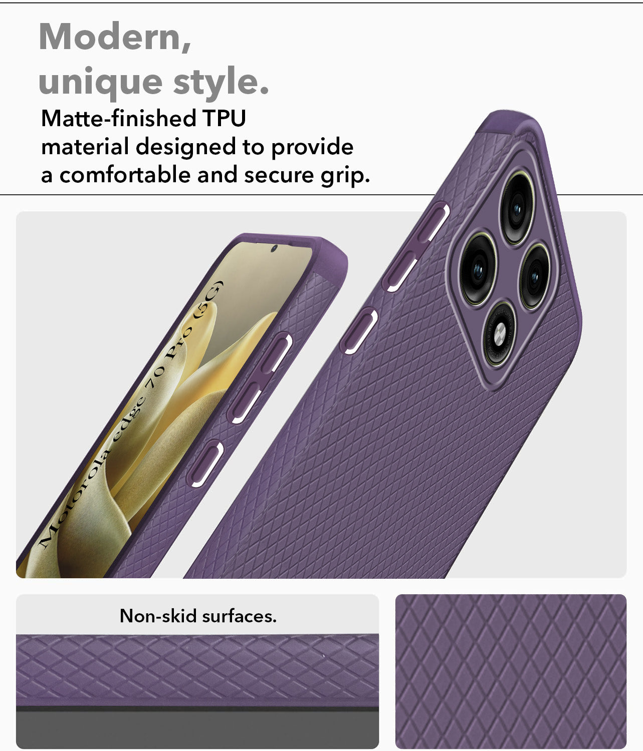 For Motorola Moto Edge 70 Pro Back Cover Case Liquid Silicone (Camera Protection | Side Grip Texture | Soft and Flexible)