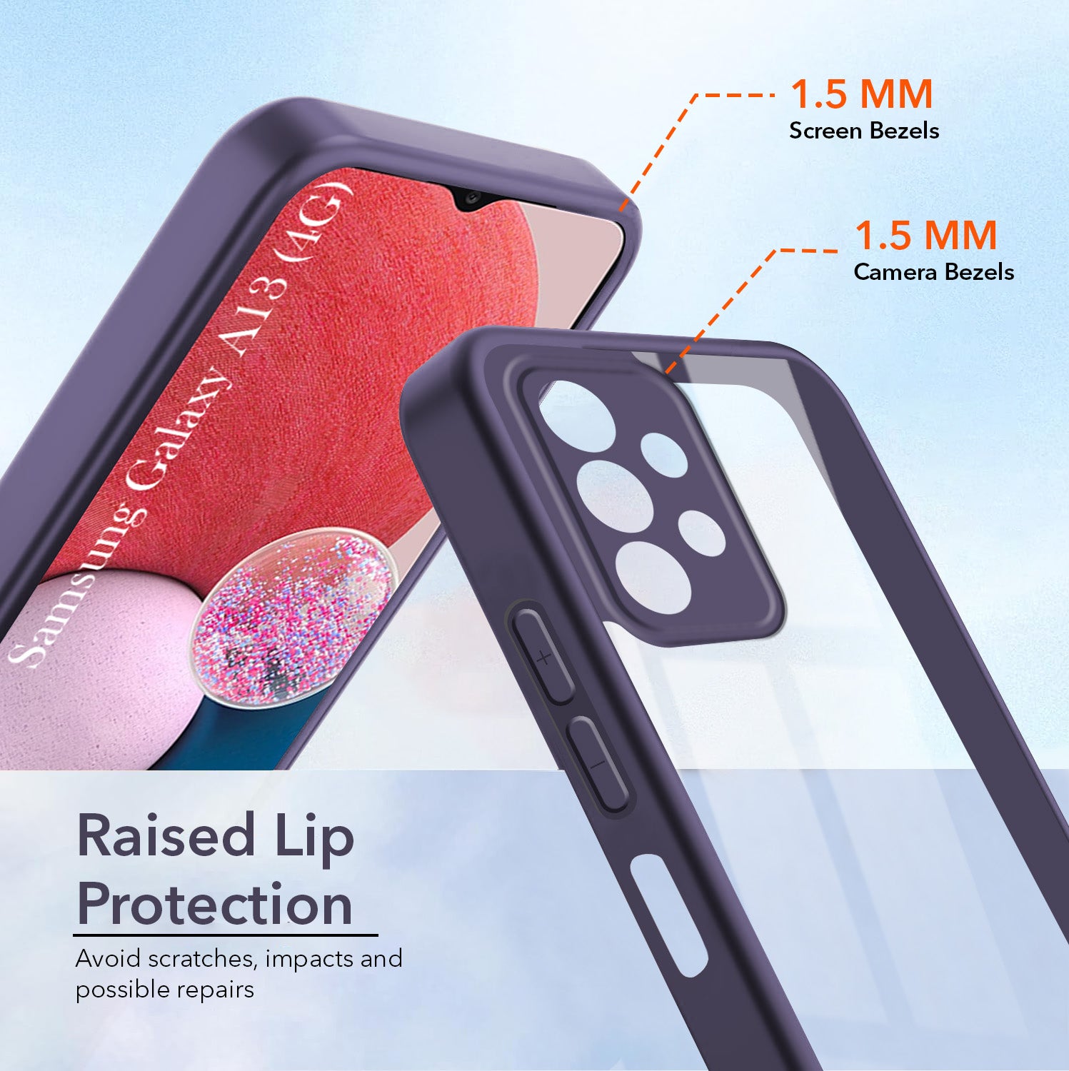For Samsung Galaxy A13 4G Back Cover Case Ultra-Hybrid (Lifetime Anti Yellow | Anti Scratch | Crystal Clear Shockproof)