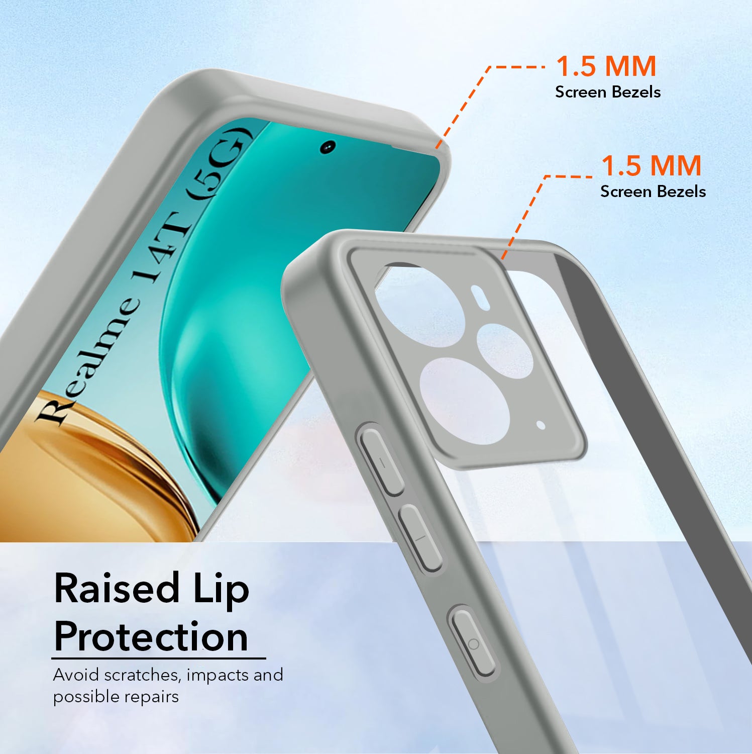 For Realme 14T Back Cover Case (Lifetime Anti Yellow | Anti Scratch | Crystal Clear Shockproof)
