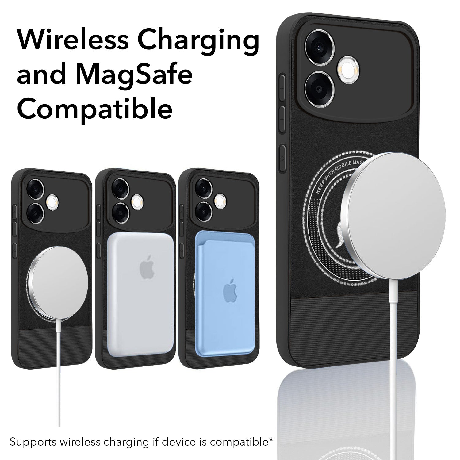 For Oppo F33 Pro 5G Back Cover Case PU Leather Finish (Professional Minimalist Texture | MagSafe Compatile | Camera Protection | Sleek Sober Formal)