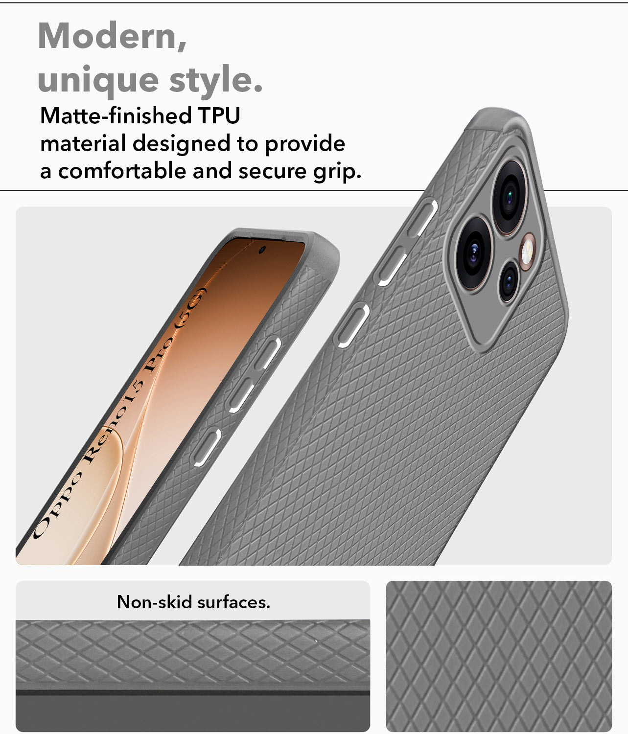For Oppo Reno15 Pro 5G | Oppo Reno 15 Pro 5G Back Cover Case Liquid Silicone (Camera Protection | Side Grip Texture | Soft and Flexible)