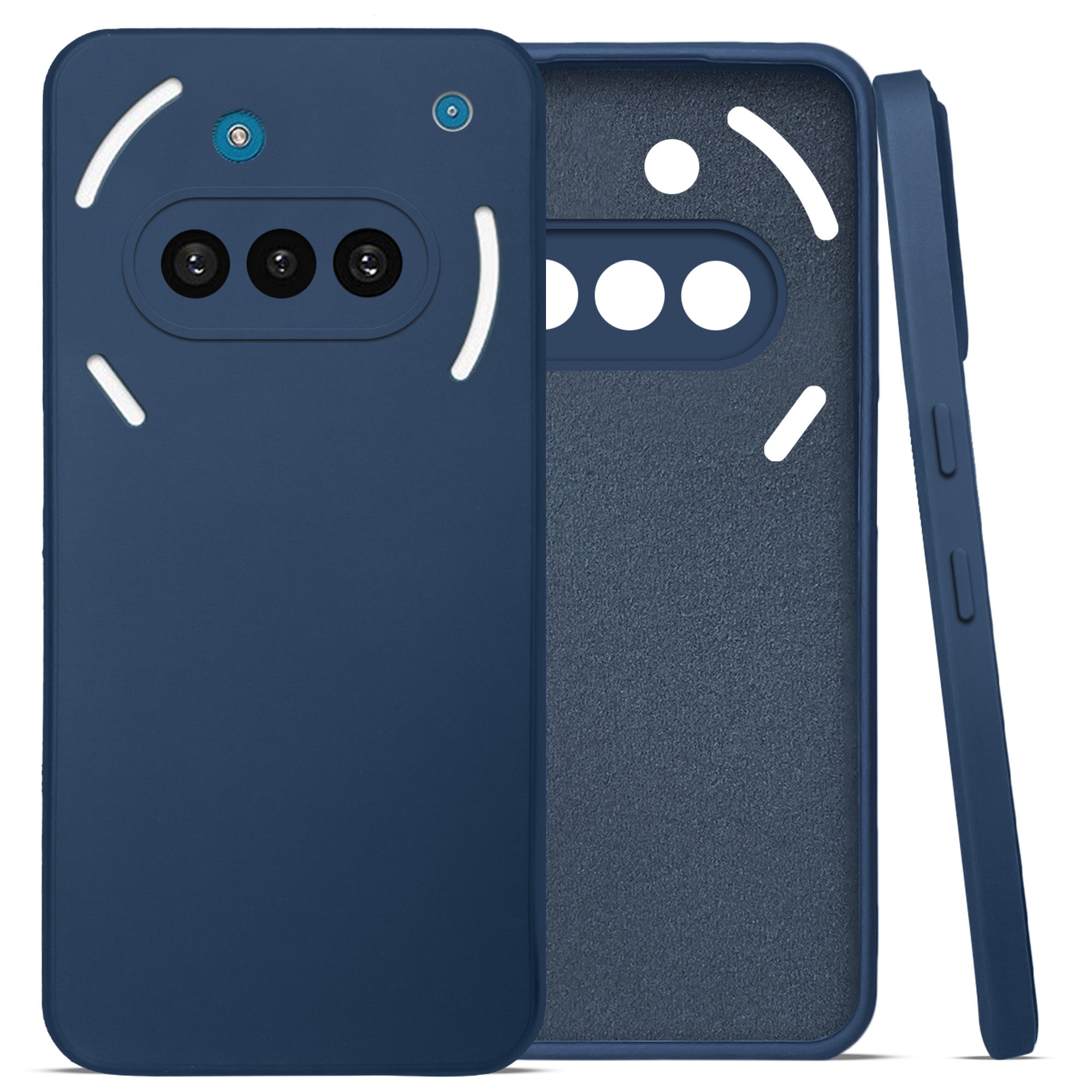 For Nothing Phone 3A Back Cover Case (Matte Finish Silicone with Inside Fiber cloth)