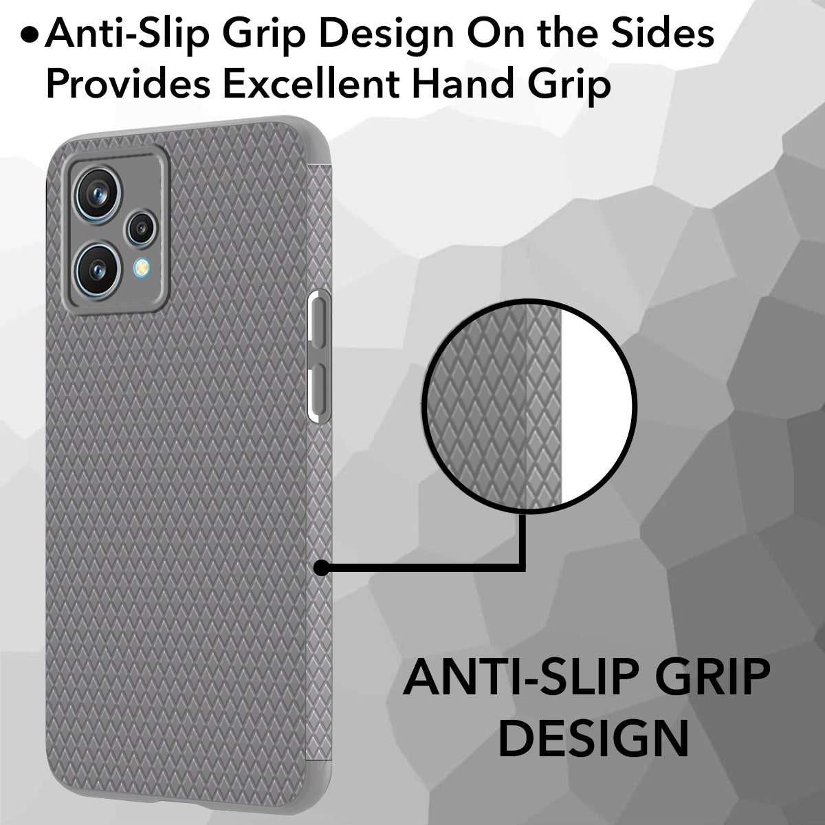 For Realme Narzo 50 Pro Back Cover Case (Liquid Silicone | Side Grip | Camera Protection)