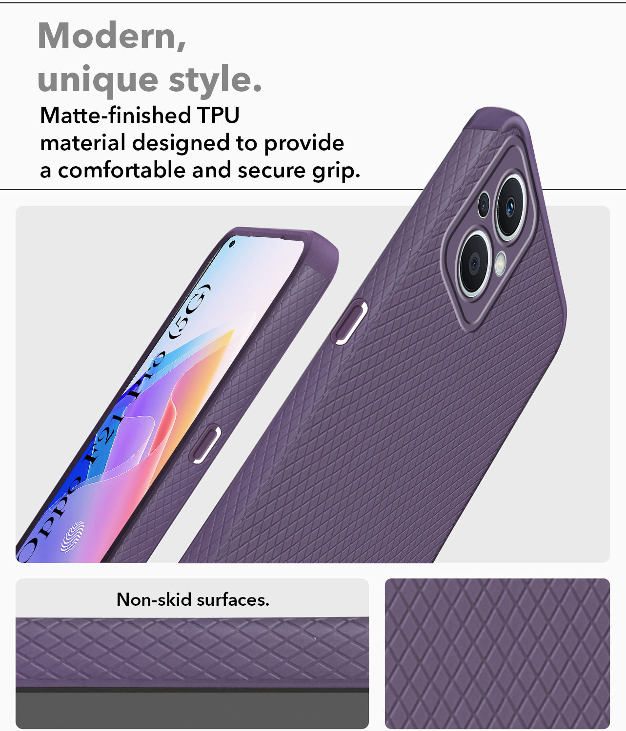 For Oppo F21 Pro 5G Back Cover Case (Liquid Silicone | Side Grip | Camera Protection)