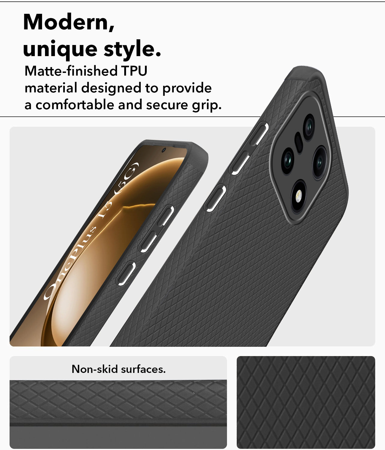 For OnePlus 15 5G Liquid Silicone Back Cover Case (Camera Protection | Side Grip Texture | Soft and Flexible)