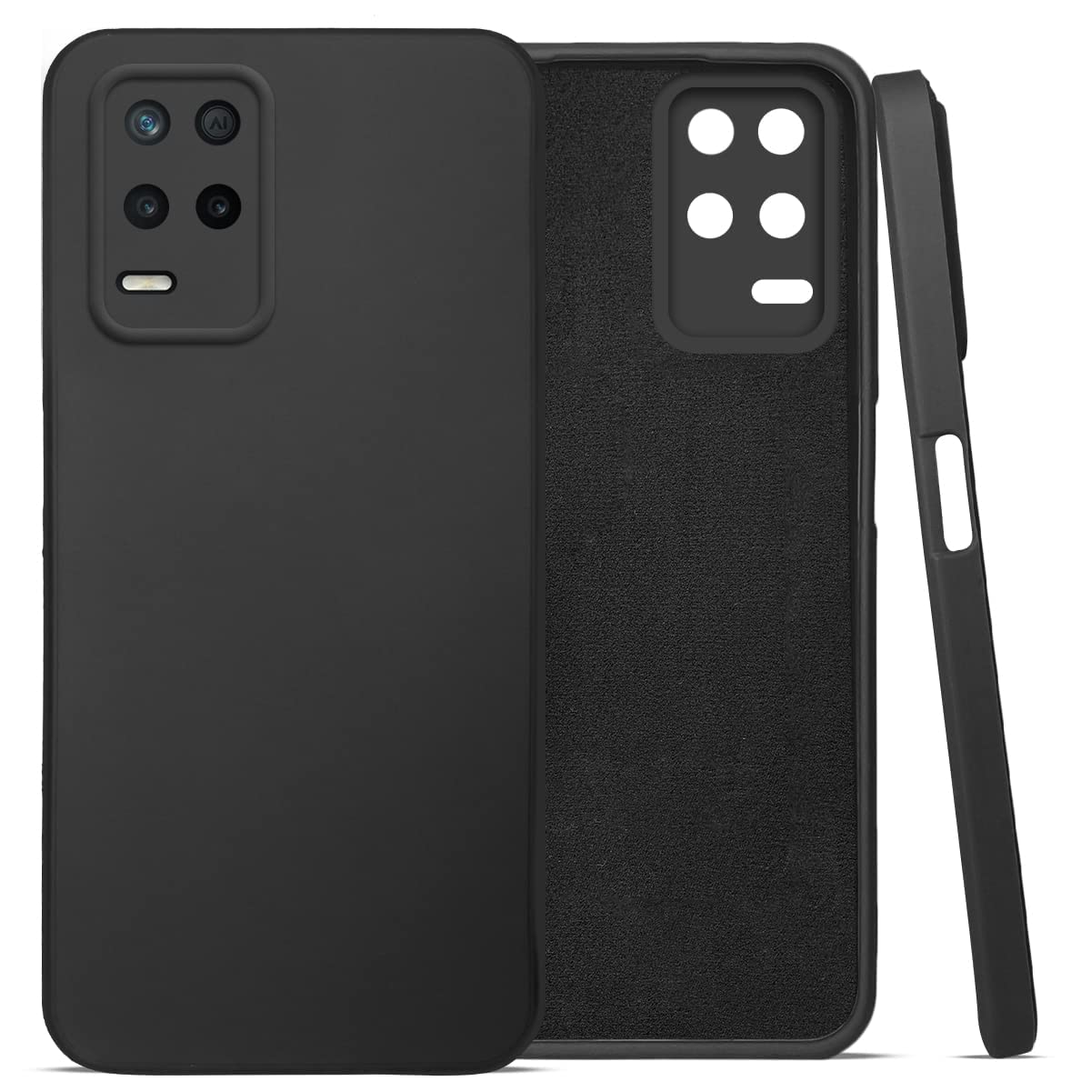 For Realme 9 5G Back Cover Case (Matte Finish Silicone with Inside Fiber Cloth)