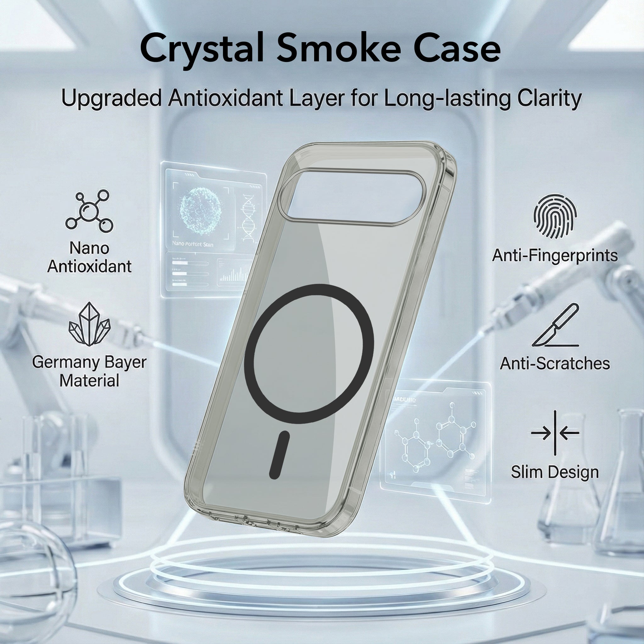 For Google Pixel 10 Back Cover Case Lifetime Anti-Yellow MagSafe Compatible Clear (Sleek Hard Crystal | Shockproof and Camera Protection)