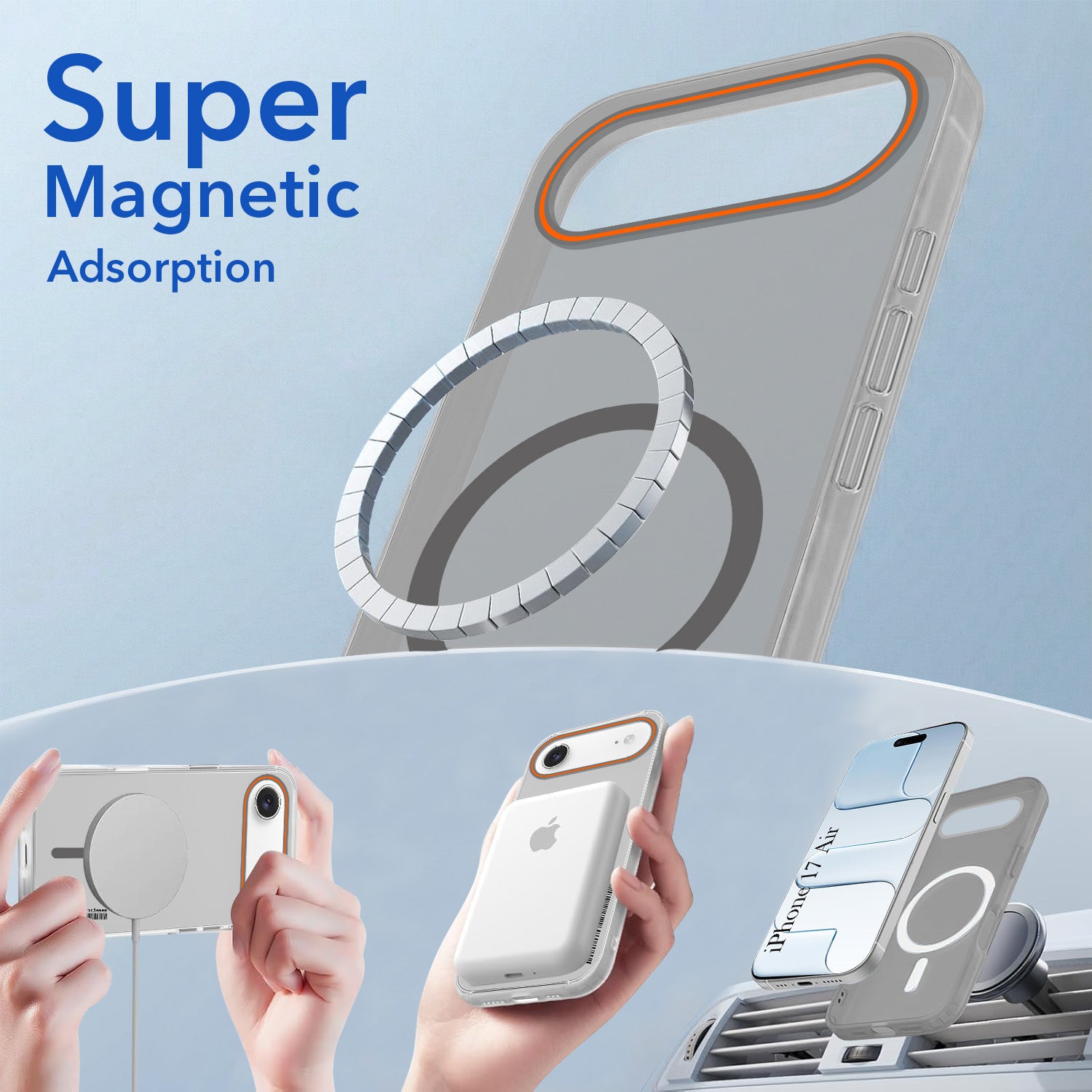 For Apple iPhone 17 Air Back Cover Case (Soft Touch | Camera Bump Protection | MagSafe Compatible | Matte Finish)