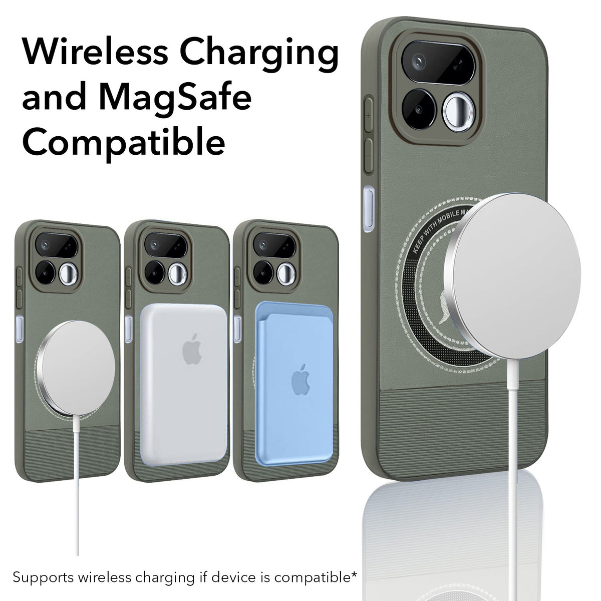 For Realme 16T 5G Back Cover Case PU Leather Finish (Professional Minimalist Texture | MagSafe Compatile | Camera Protection | Sleek Sober Formal)