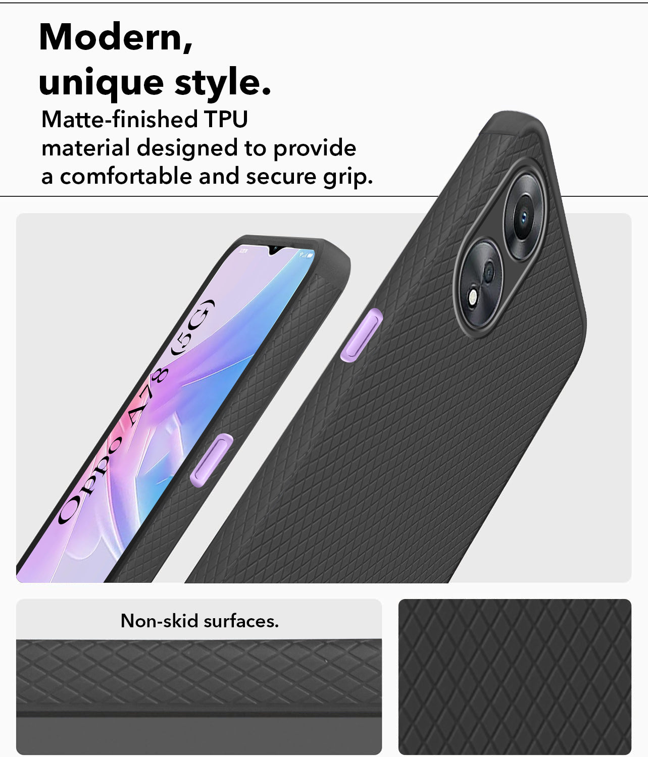 For Oppo A78 5G Back Cover Case (Liquid Silicone | Side Grip | Camera Protection)