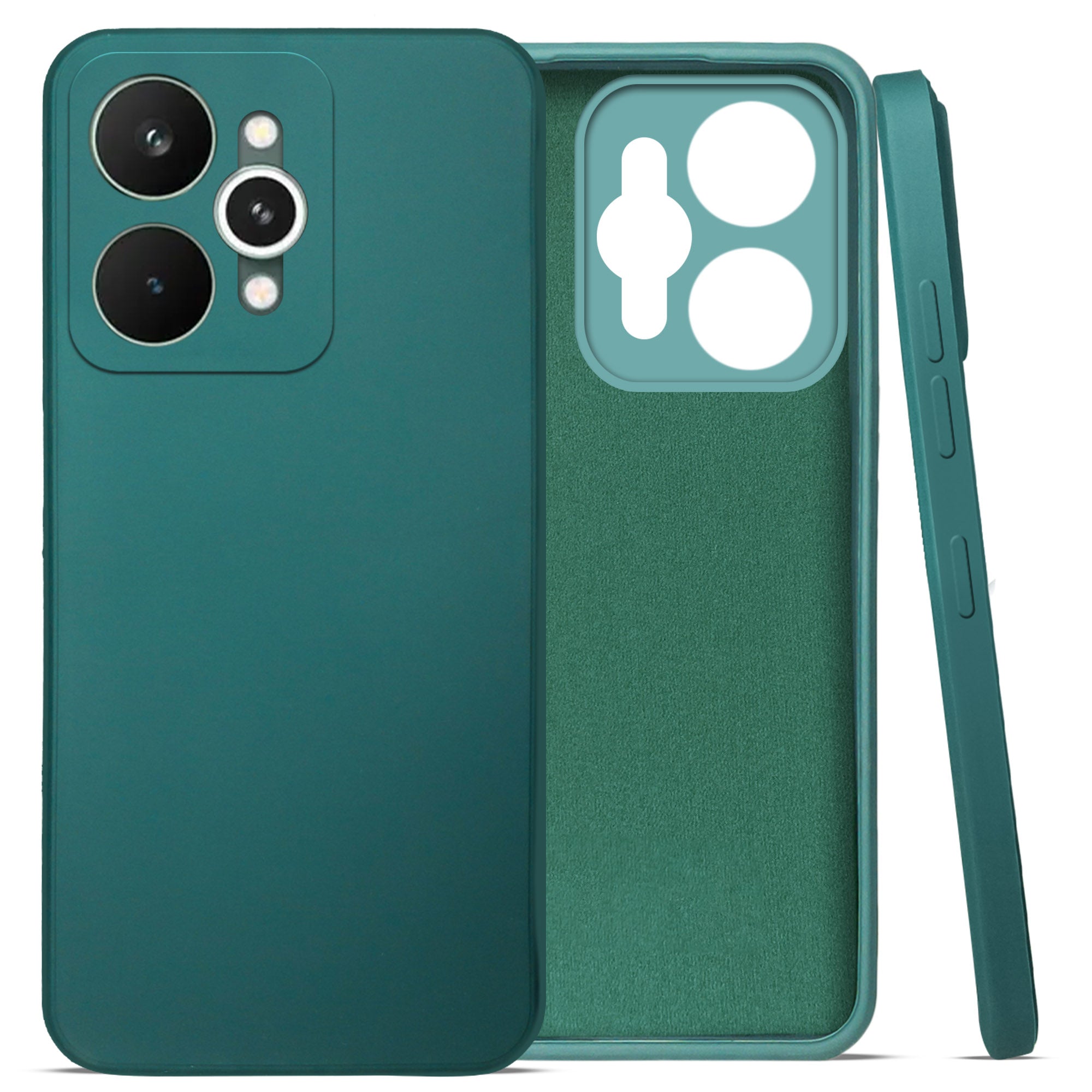 For Realme 15 Back Cover Case (Matte Finish Silicone with Inside Fiber cloth)