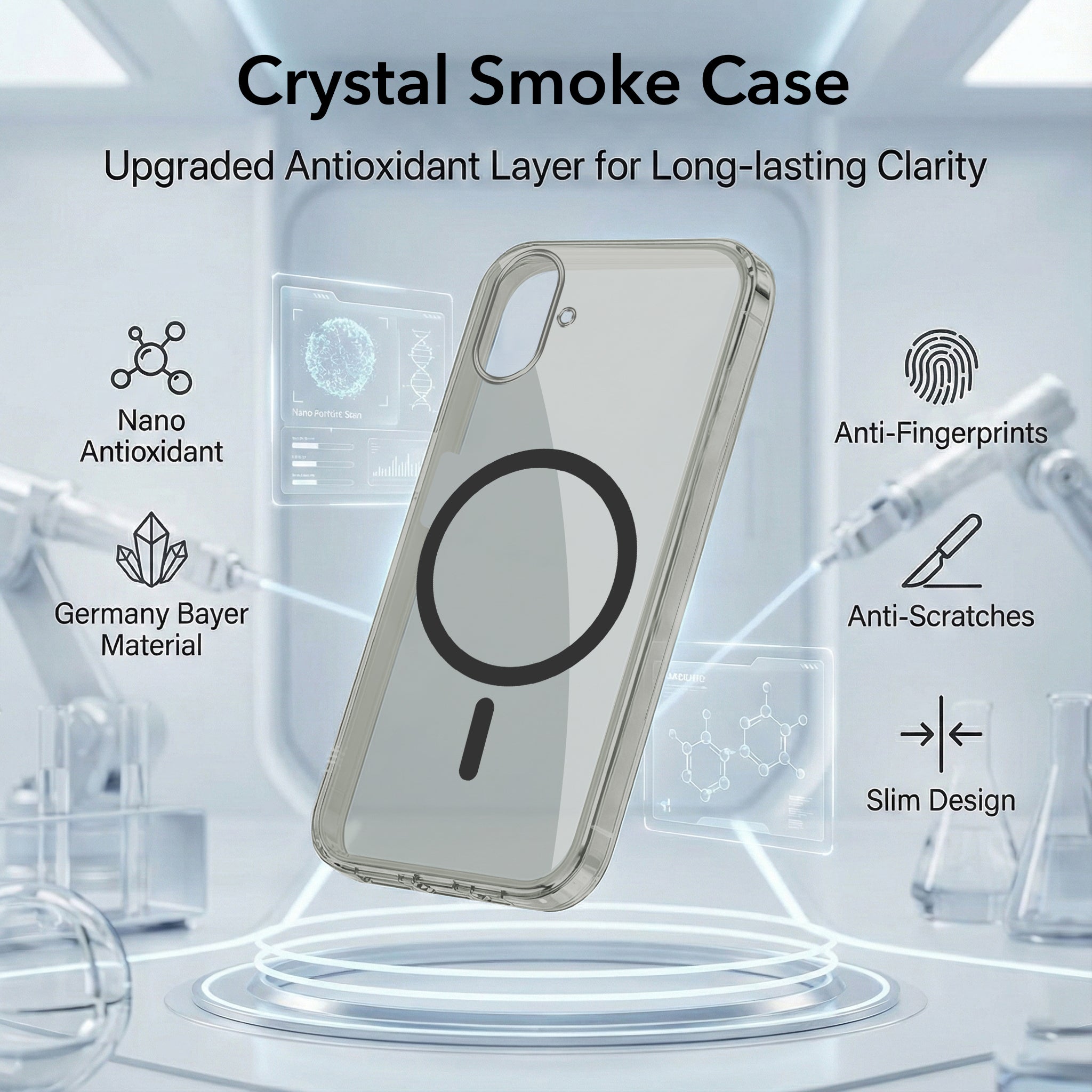 For Samsung Galaxy A07 | F70e 5G Back Cover Case Lifetime Anti-Yellow MagSafe Compatible Clear (Sleek Hard Crystal | Shockproof and Camera Protection)