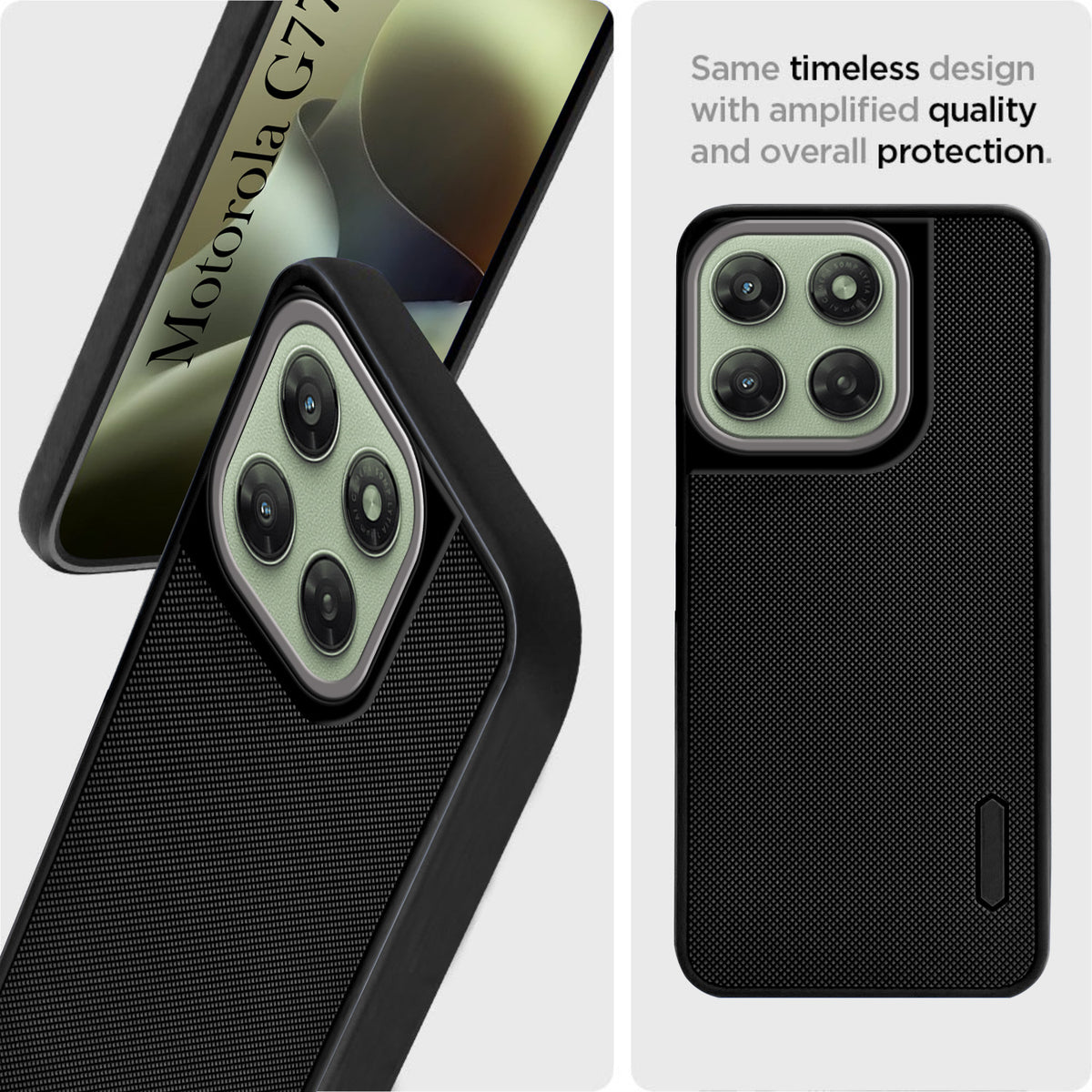 For Motorola Moto G77 Power Back Cover Case Rubberised (Textured Grip Design| Micro-Fiber Cloth Inside | Slim and Light Weight | Soft Touch and Feel)