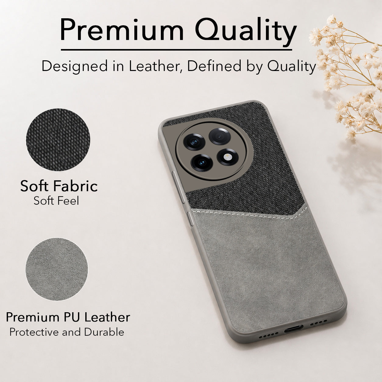 For OnePlus 11R Back Cover Case  (Dual PU Leather Stitch | Professional Minimalist | Soft and Flexible)