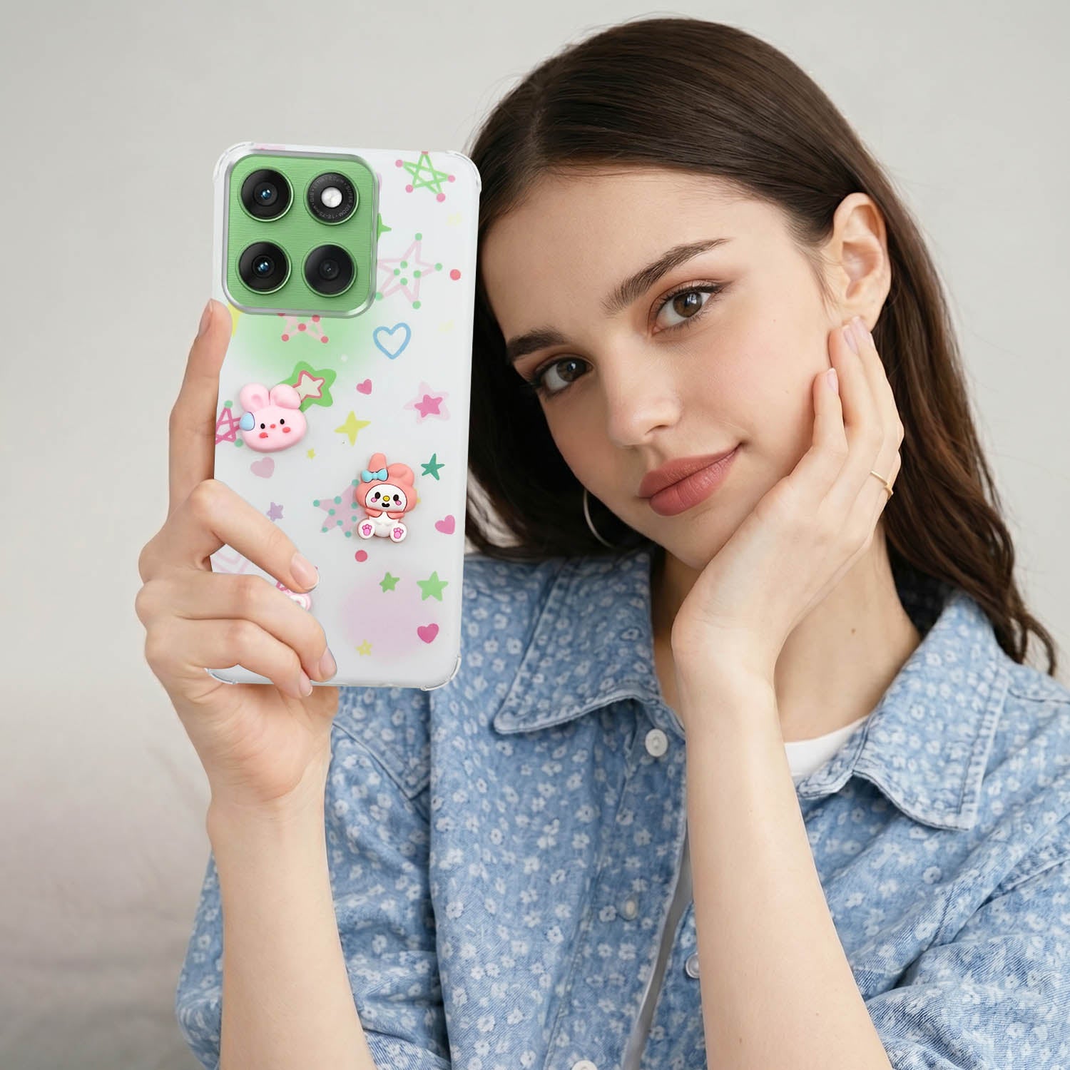 For Motorola Moto Edge 60 Back Cover Case (3D Cute Cartoons | Hard Back Side Soft | Matte Premium Finish | HD Printing)