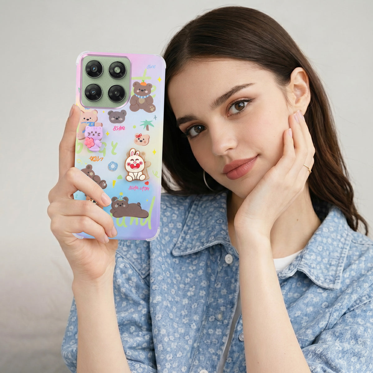 For Motorola Moto G77 Power Back Cover Case (3D Cute Cartoons | Hard Back Side Soft | Matte Premium Finish | HD Printing)