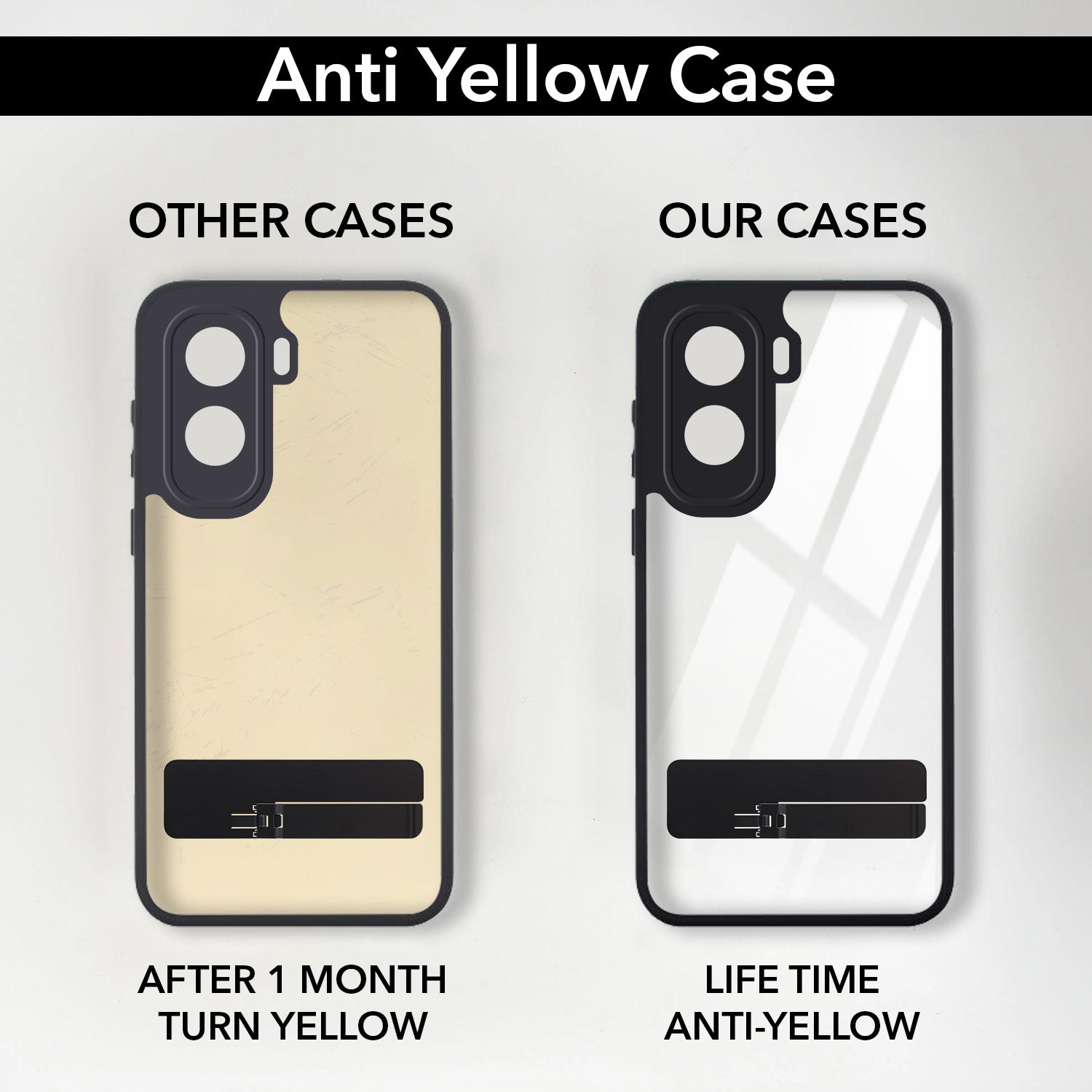 For Vivo T5 Pro 5G Back Cover Case (Built-in Stand | Lifetime Anti Yellow | Kickstand Shockproof | Camera Protection | MagSafe Compatible)