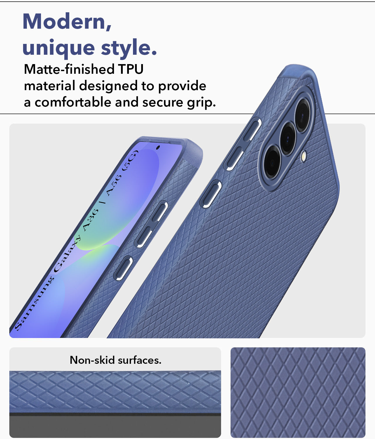 For Samsung Galaxy A36 5G | Galaxy A56 5G Back Cover Case (Liquid Silicone | Side Grip | Camera Protection)