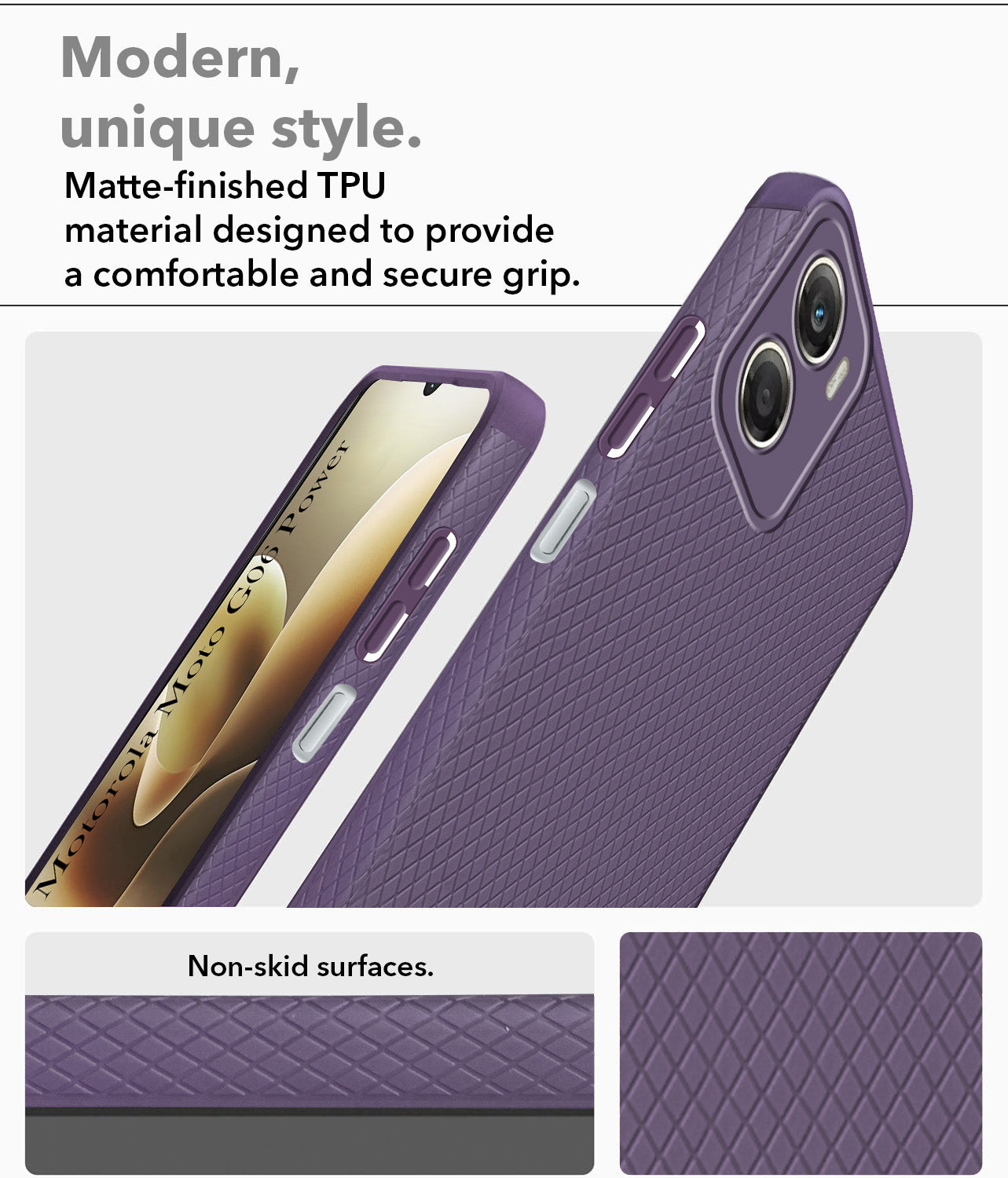 For Motorola Moto G06 Power Back Cover Case Liquid Silicone (Camera Protection | Side Grip Texture | Soft and Flexible)