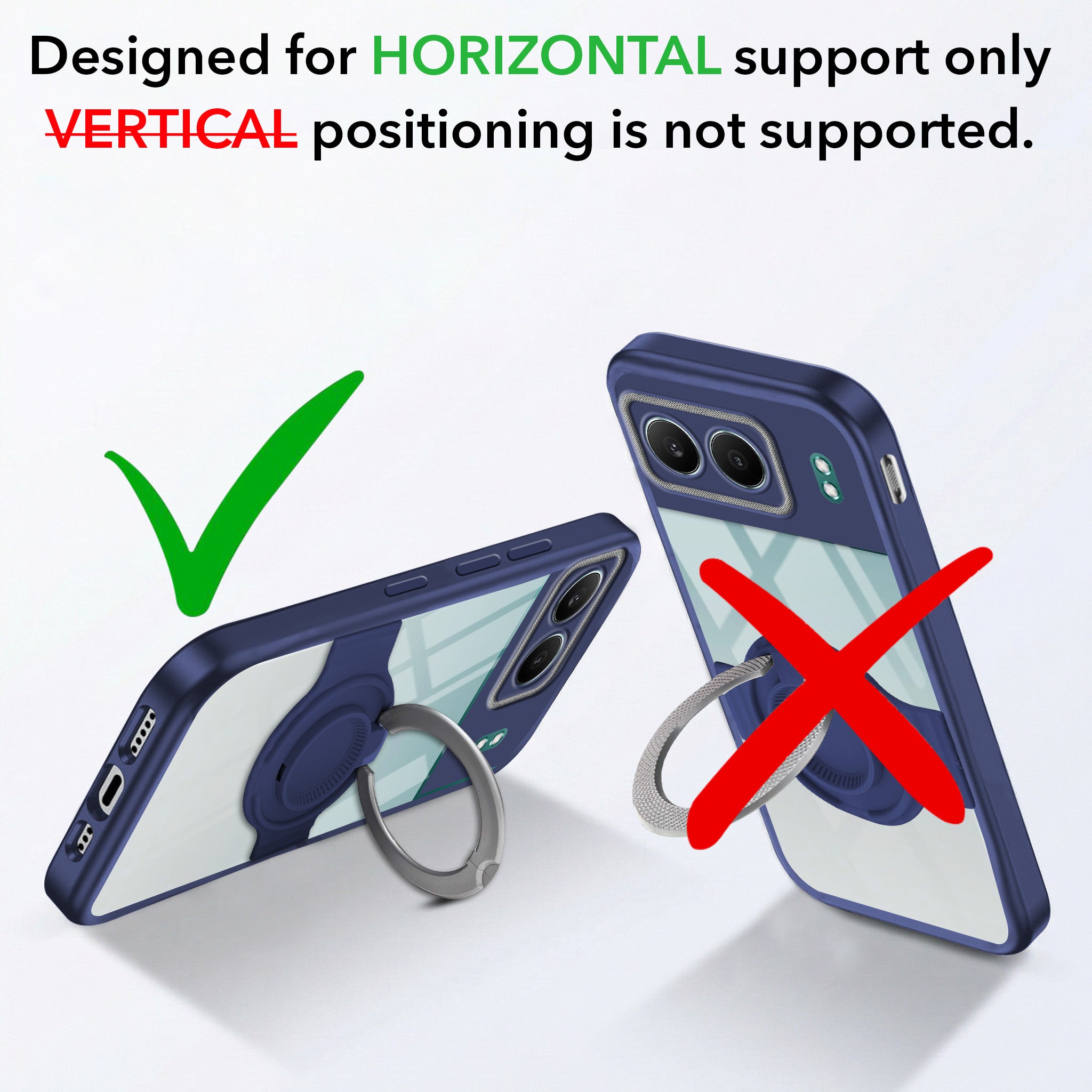 For Oneplus Nord 4 Back Cover Case with stand (Built-in Ring Holder Kickstand | Lifetime Anti Yellow | Camera Protection)