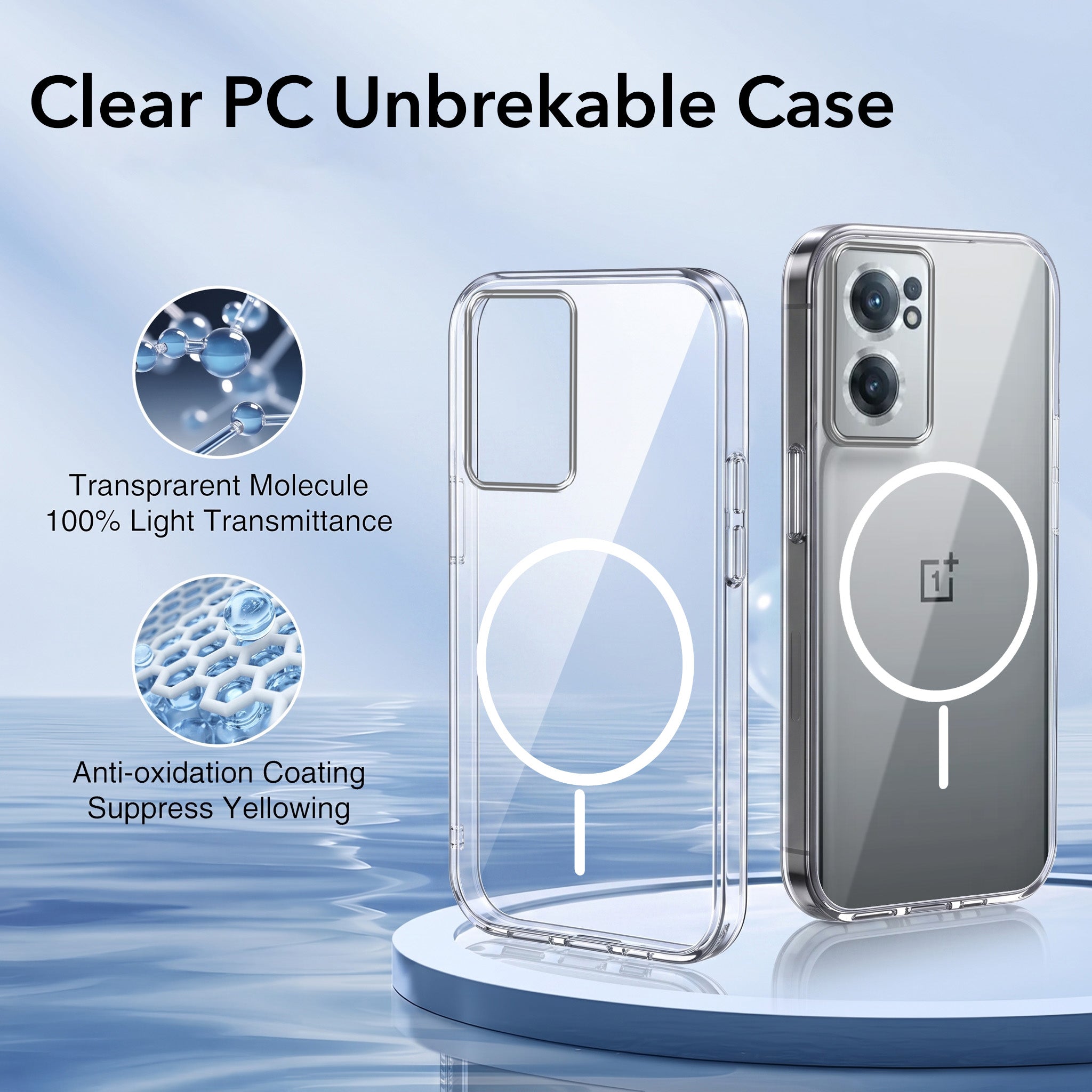 For OnePlus Nord CE 2 5G Back Case Cover Crystal Anti Yellow (Unbreakable PC | MagSafe Wireless Charging Support |Camera Protection Bump)