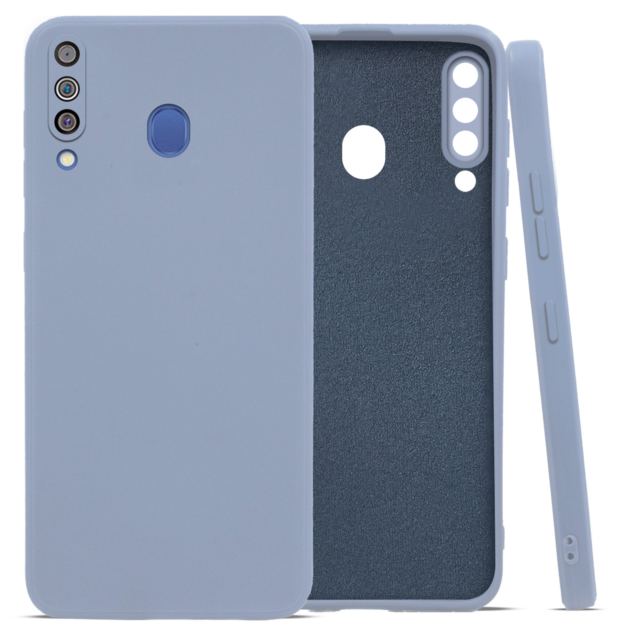 For Samsung Galaxy M30 Back Case Cover (Matte Finish Silicone with Inside Fiber Cloth)