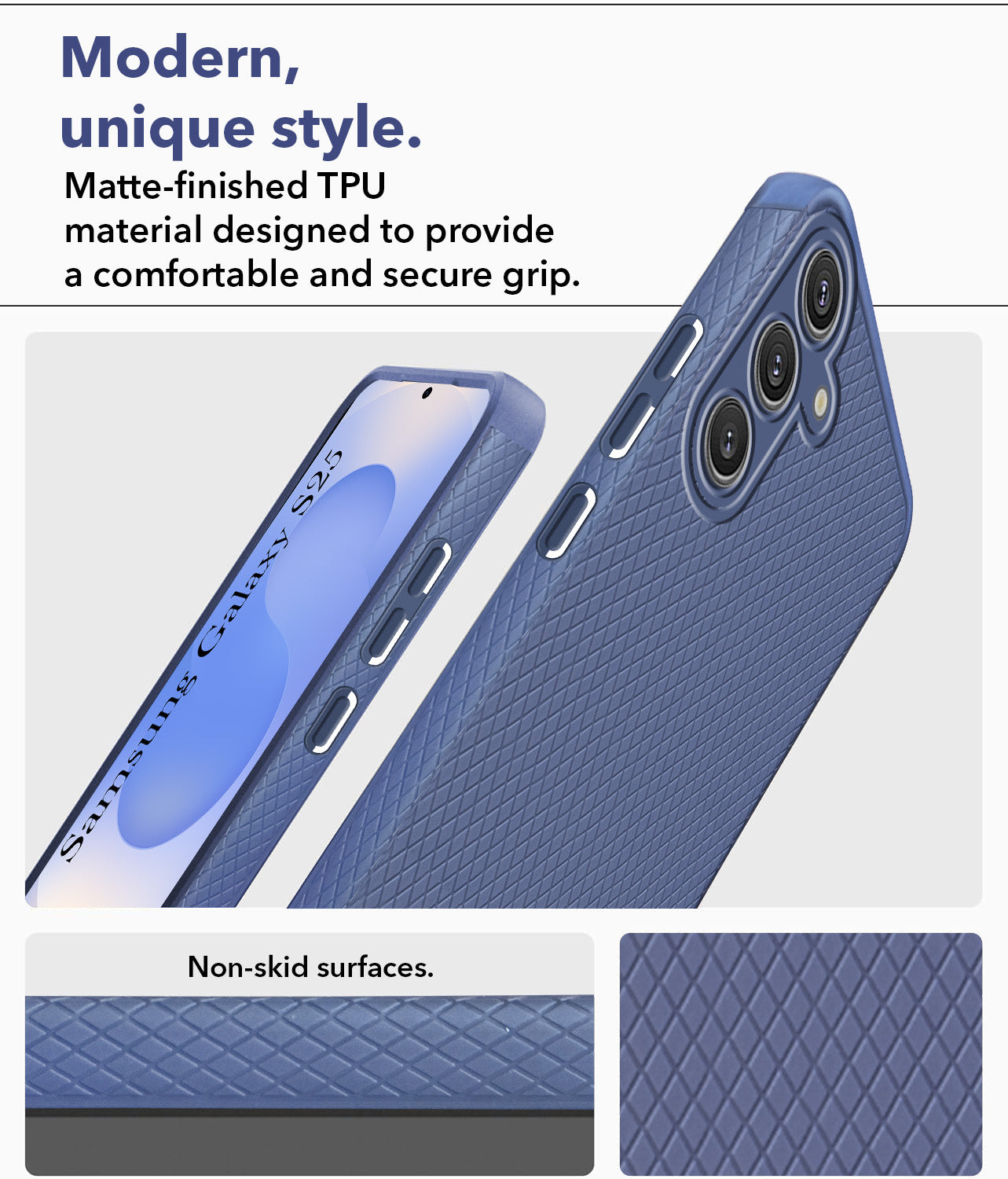 For Samsung Galaxy S25 Back Cover Case (Liquid Silicone | Side Grip | Camera Protection)