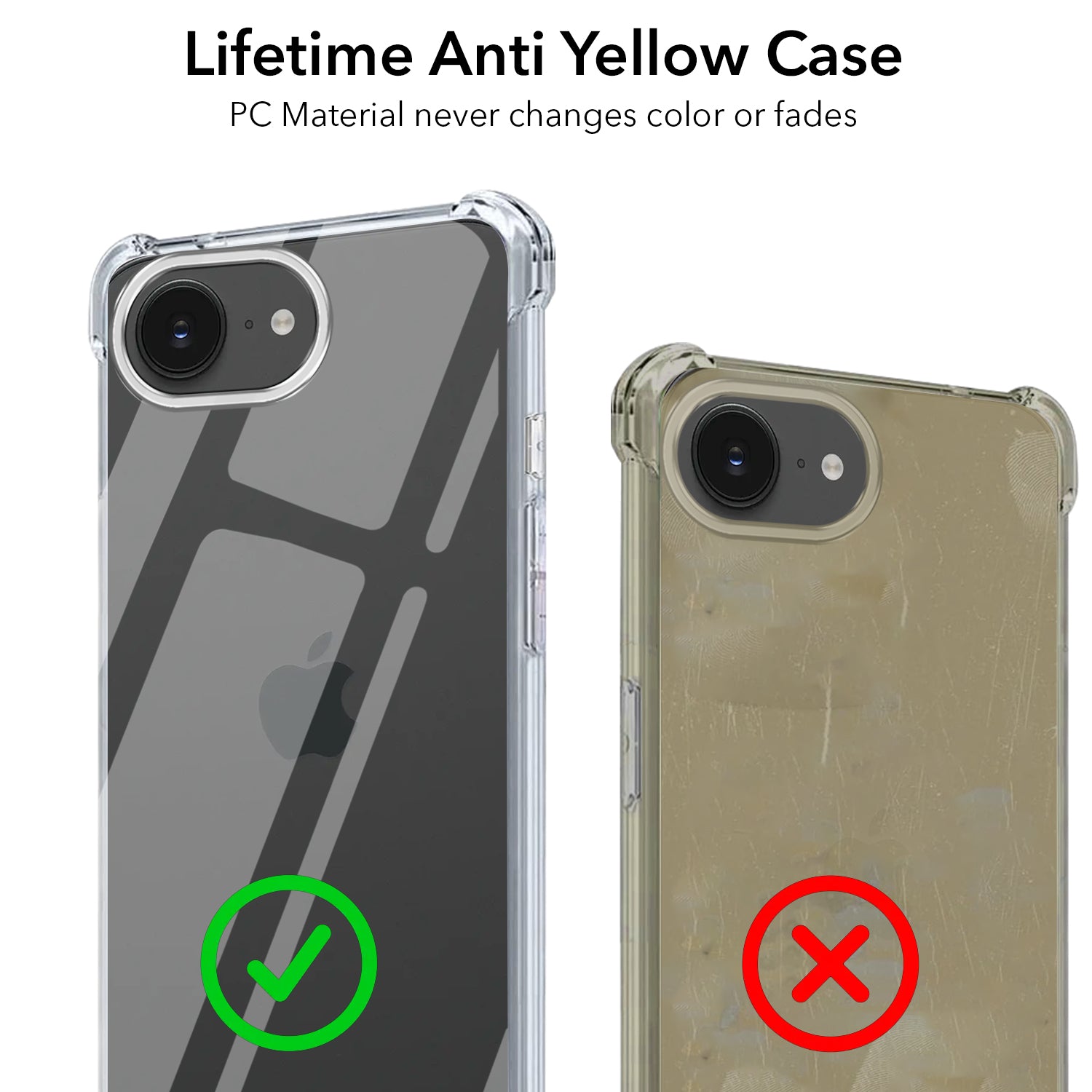 For Apple iPhone 16e | iPhone 17e Back Cover (Shockproof Crystal Clear Case |  Drop & Camera Protection | Hard Polycarbonate)