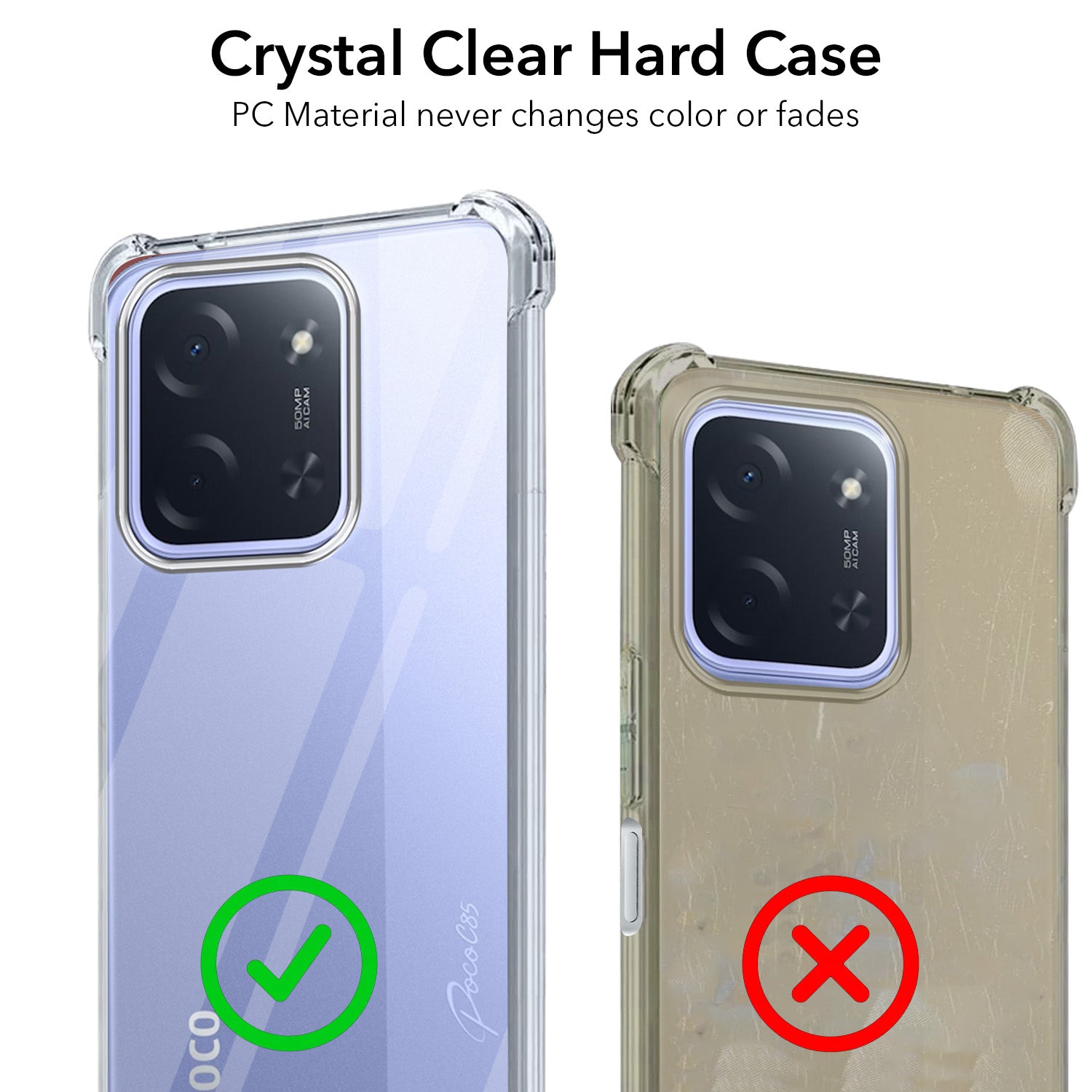 For Poco C85 5G Back Cover Case Crystal-Clear Shockproof | Drop & Camera Protection | Hard Polycarbonate)