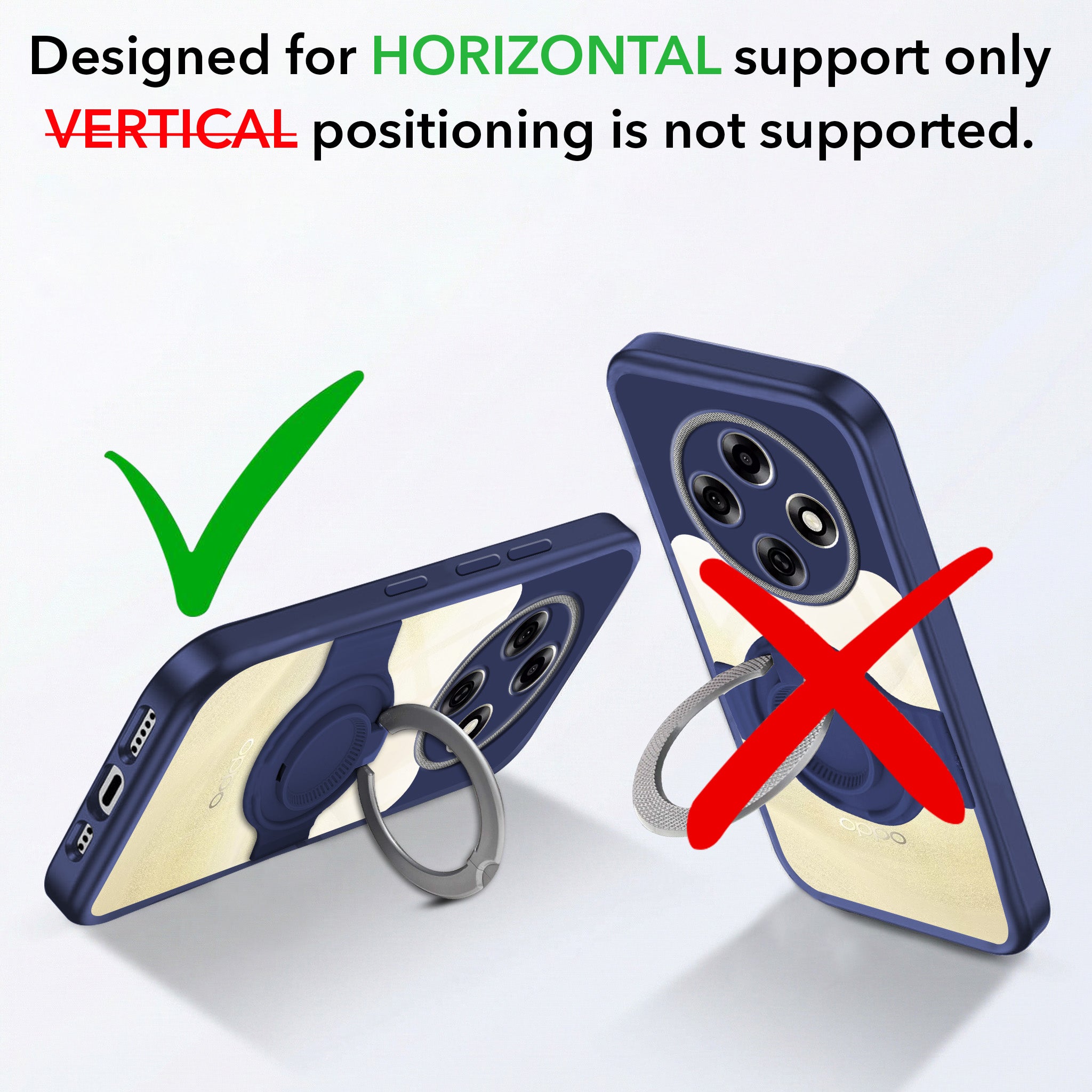 For Oppo F31 Pro Back Cover Case with stand (Built-in Ring Holder Kickstand | Lifetime Anti Yellow | Camera Protection)