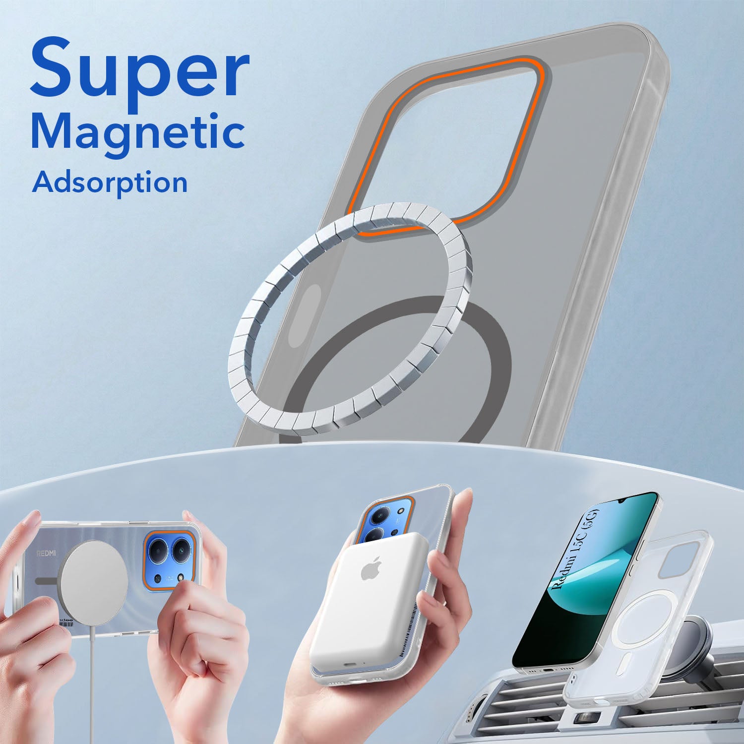 For Redmi 15C Back Cover Case (Soft Touch | Camera Bump Protection | MagSafe Compatible | Matte Finish)