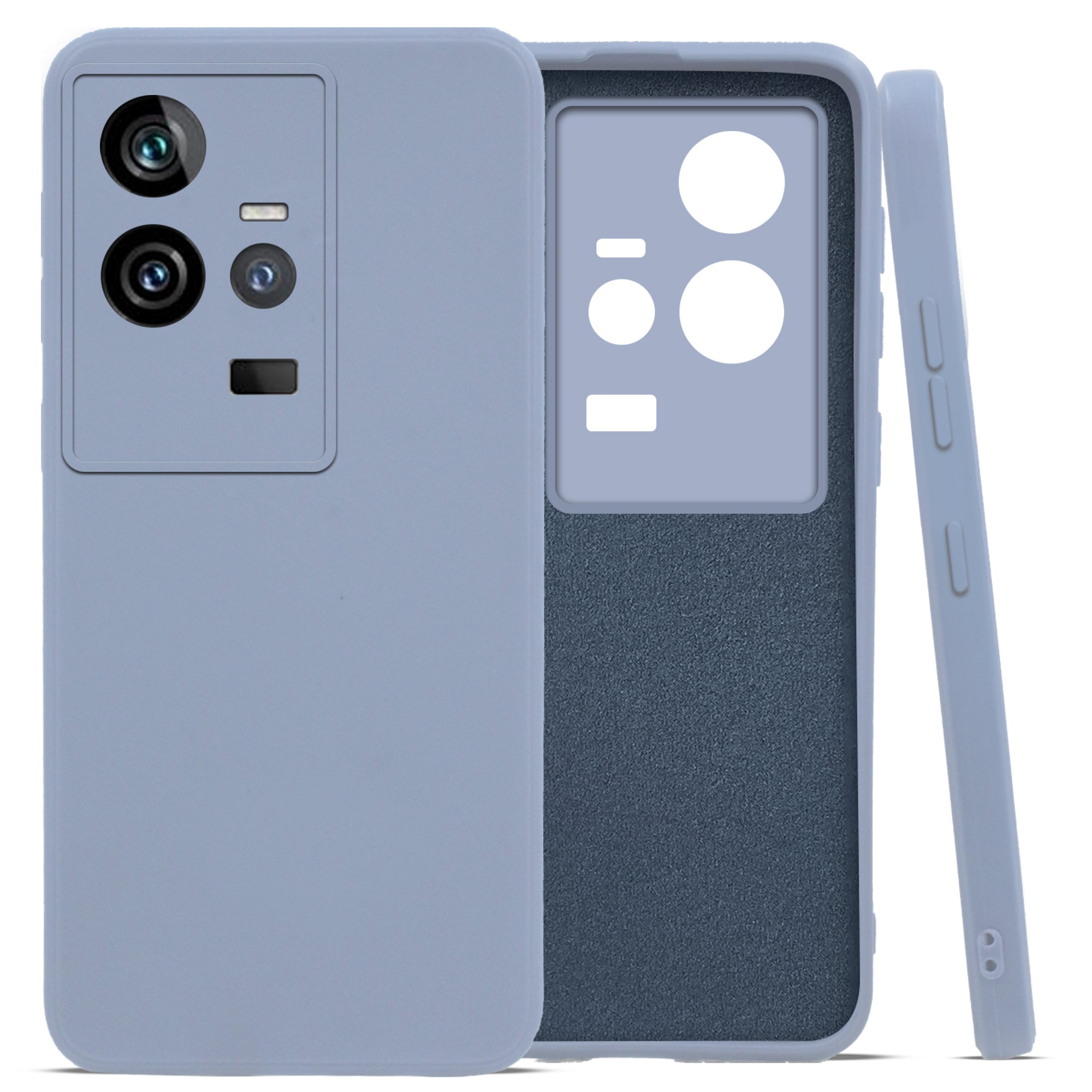 For Vivo iQOO 11 5G Back Cover Case ( Matte Finish Silicone with Inside Fiber cloth)