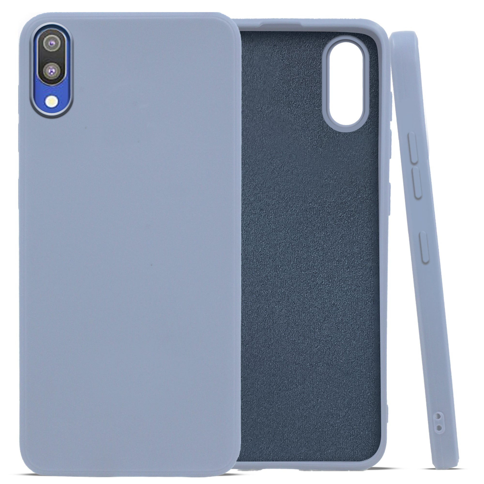 For Samsung Galaxy M10 Back Cover Case ( Matte Finish Silicone with Inside Fiber cloth)