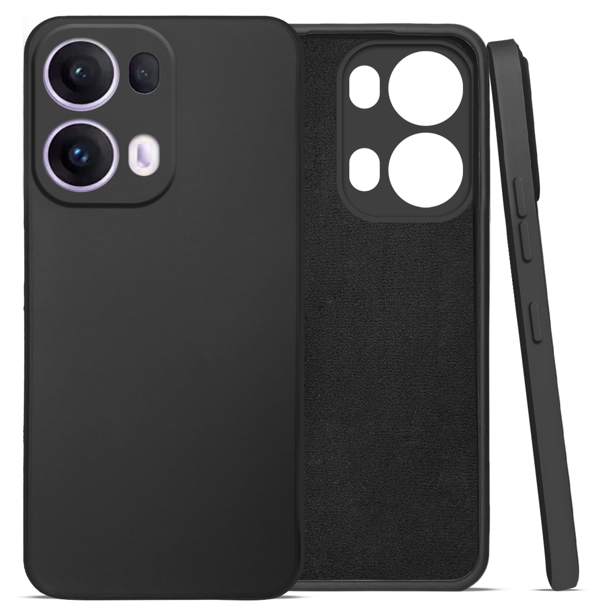 For Oppo Reno13 Pro 5G | Oppo Reno 13 Pro 5G Back Cover Case (Matte Finish Silicone with Inside Fiber cloth)