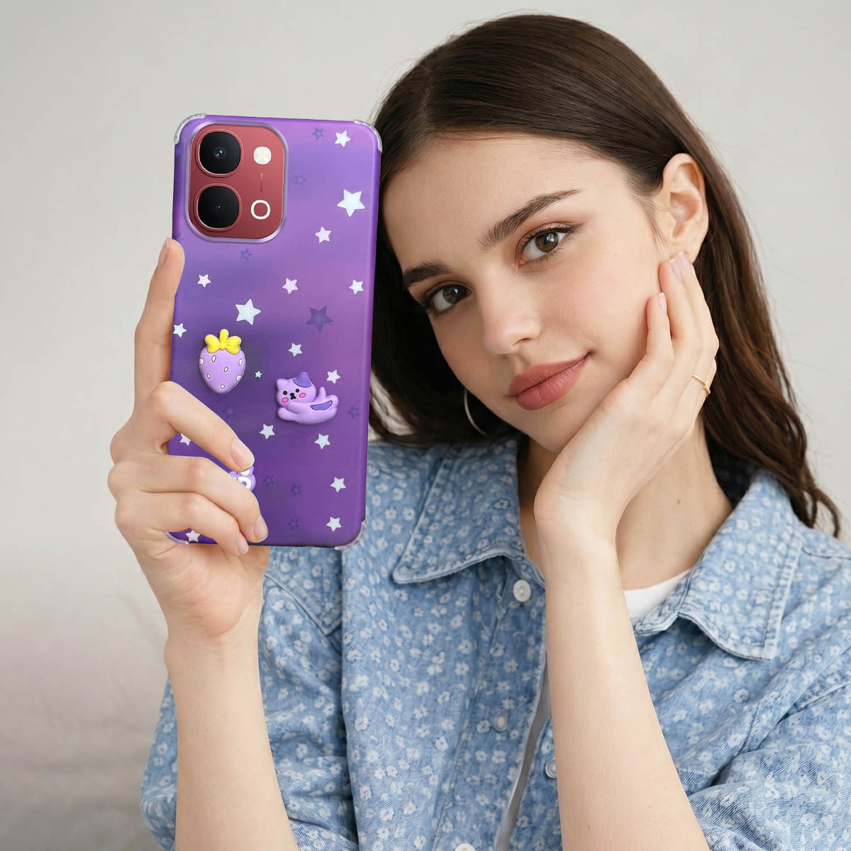 For Vivo Y31T 5G Back Cover Case (3D Cute Cartoons | Hard Back Side Soft | Matte Premium Finish | HD Printing)