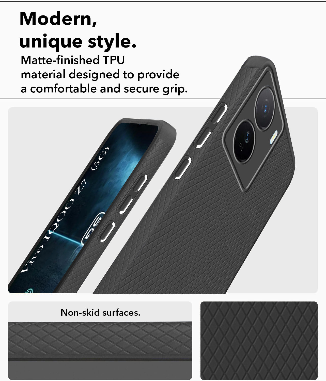 For Vivo IQOO Z7 5G Back Cover Case (Liquid Silicone | Side Grip | Camera Protection)