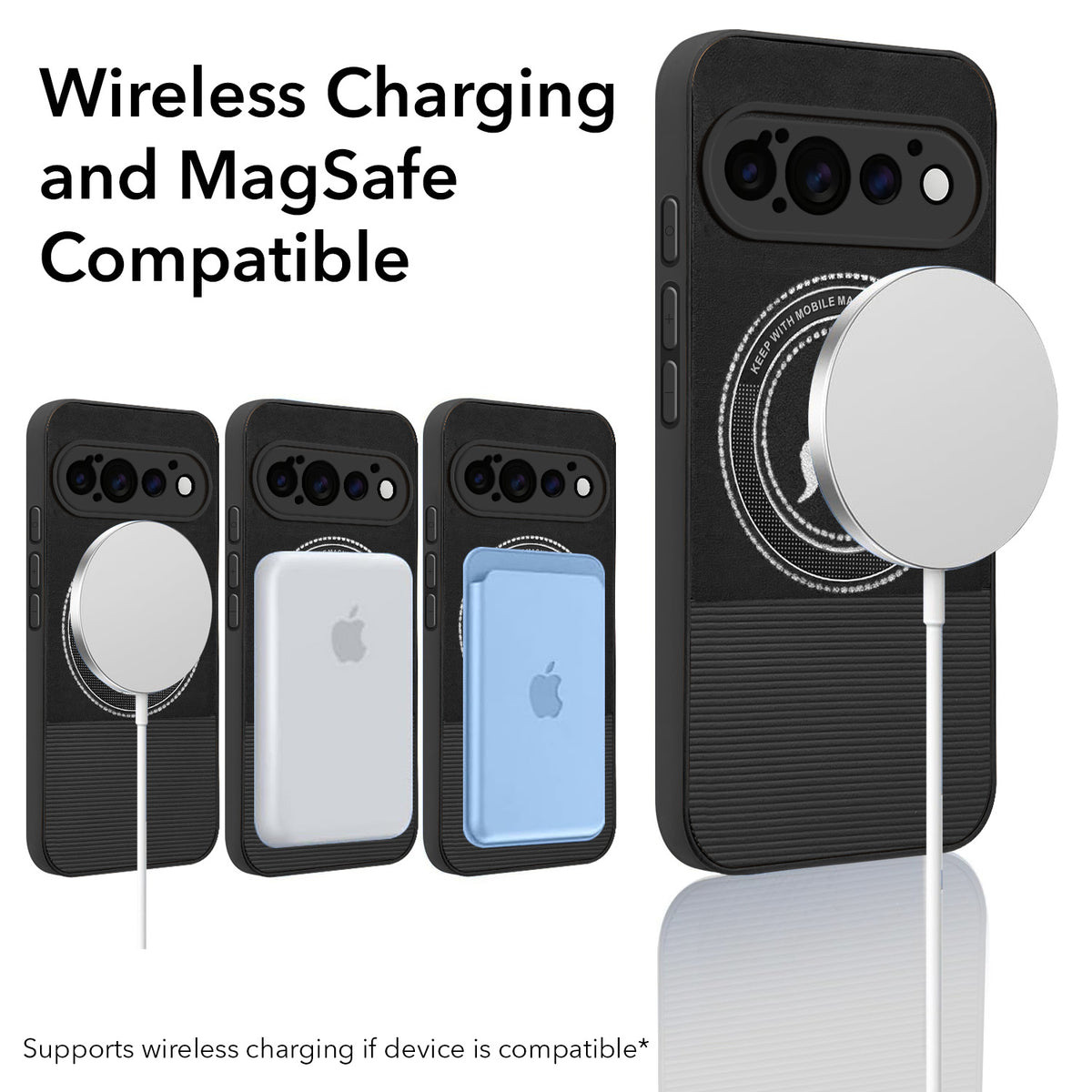 For Google Pixel 11 Pro Back Cover Case PU Leather Finish (Professional Minimalist Texture | MagSafe Compatile | Camera Protection | Sleek Sober Formal)