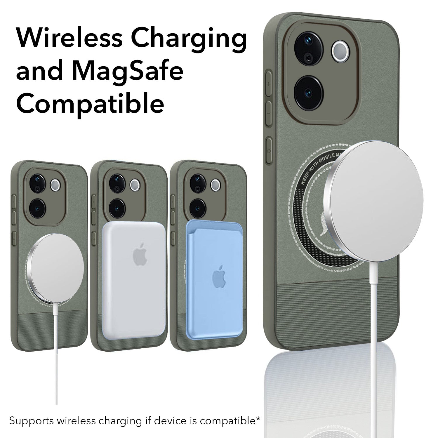 For Vivo T3 Pro Back Cover Case PU Leather Finish (Professional Minimalist Texture | MagSafe Compatile | Camera Protection | Sleek Sober Formal)