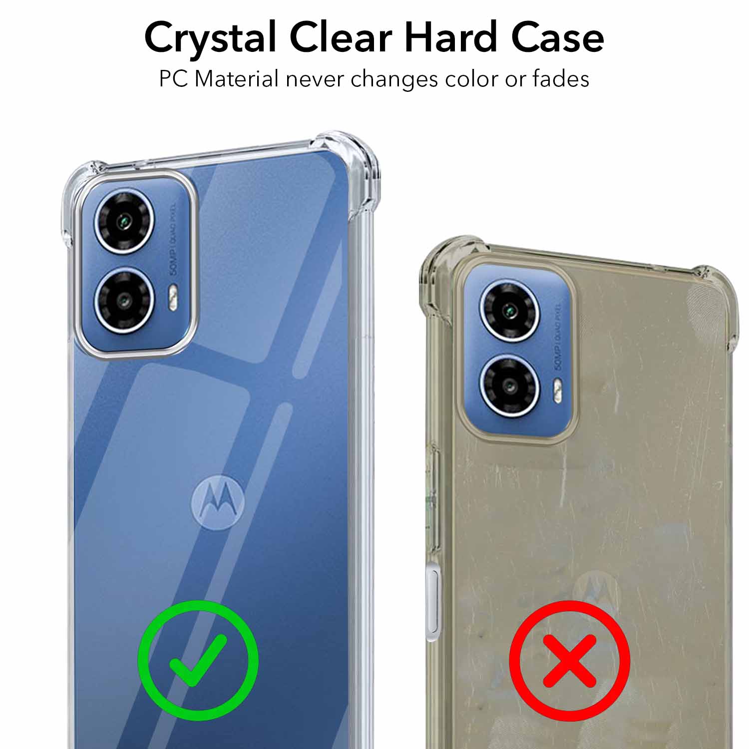 For Motorola Moto G34 5G Back Cover Shockproof Crystal-Clear (Drop & Camera Protection | Hard Polycarbonate)
